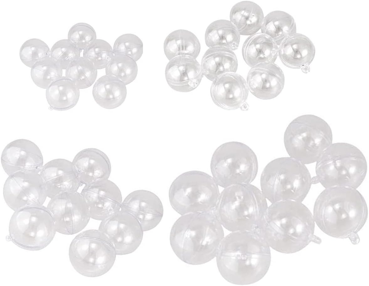 KAIAIWLUO Clear Baubles to Fill,40 PCS Transparent Christmas Baubles Empty Ornaments Balls Acrylic Fillable Plastic Bauble for Xmas Tree Holiday Wedding Party Ornaments 4 Sizes image number 6