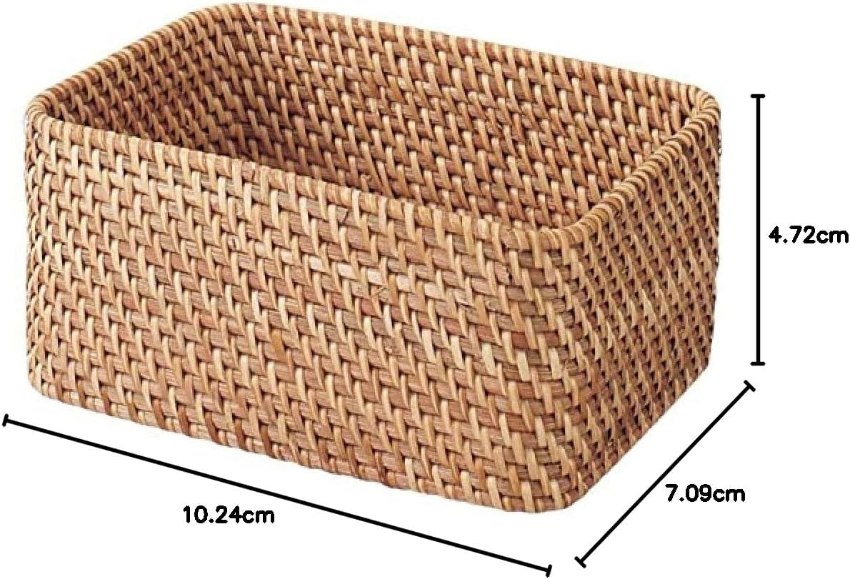 MUJI 47381238 Overlapping Rattan Rectangular Box, Small (V), Approx. Width 10.2 X Depth 7.1 X Height 4.7 Inches (26 X 18 X 12 Cm) image number 3
