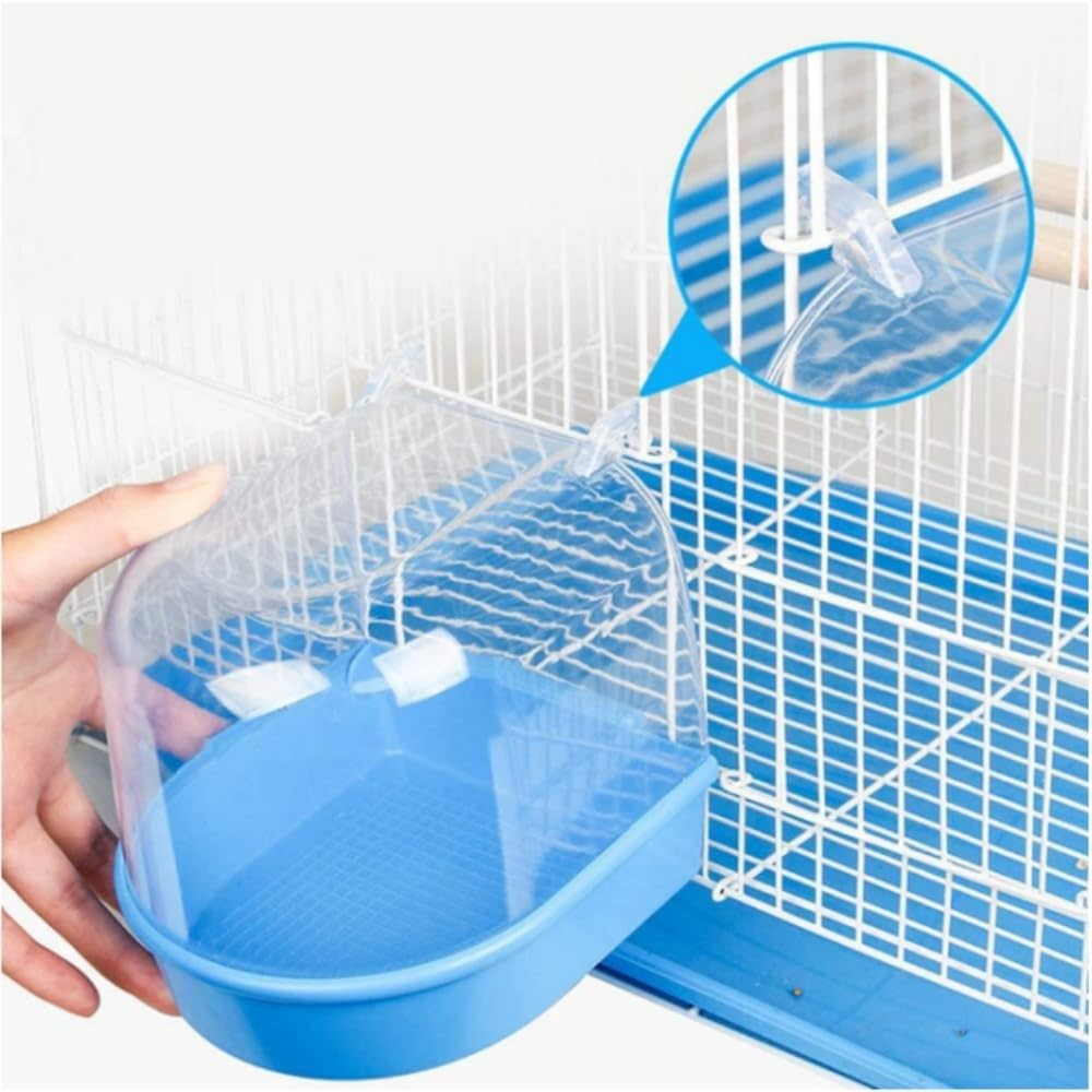 Fabselection Parrot Bath Tub Cage Parrot Cage Attachment Parrot Accessories Small Parrot Bath Small Bird Bathtub Bird Cage Accessories Enclosed Cage Bird Accessory image number 3