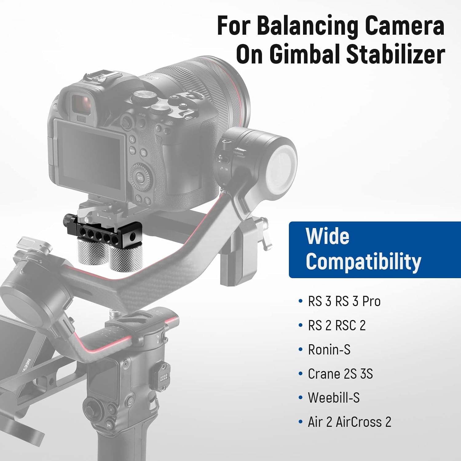 NEEWER Gimbal Counterweights and Clamp Kit, Compatible with DJI Ronin RS4 Pro RS4 RS3 Pro RS3 RS2 RSC2 ZHIYUN Crane 2S 3S Weebill S Moza Air 2 Aircross 2 for Balancing Long Lenses, GA001 image number 6