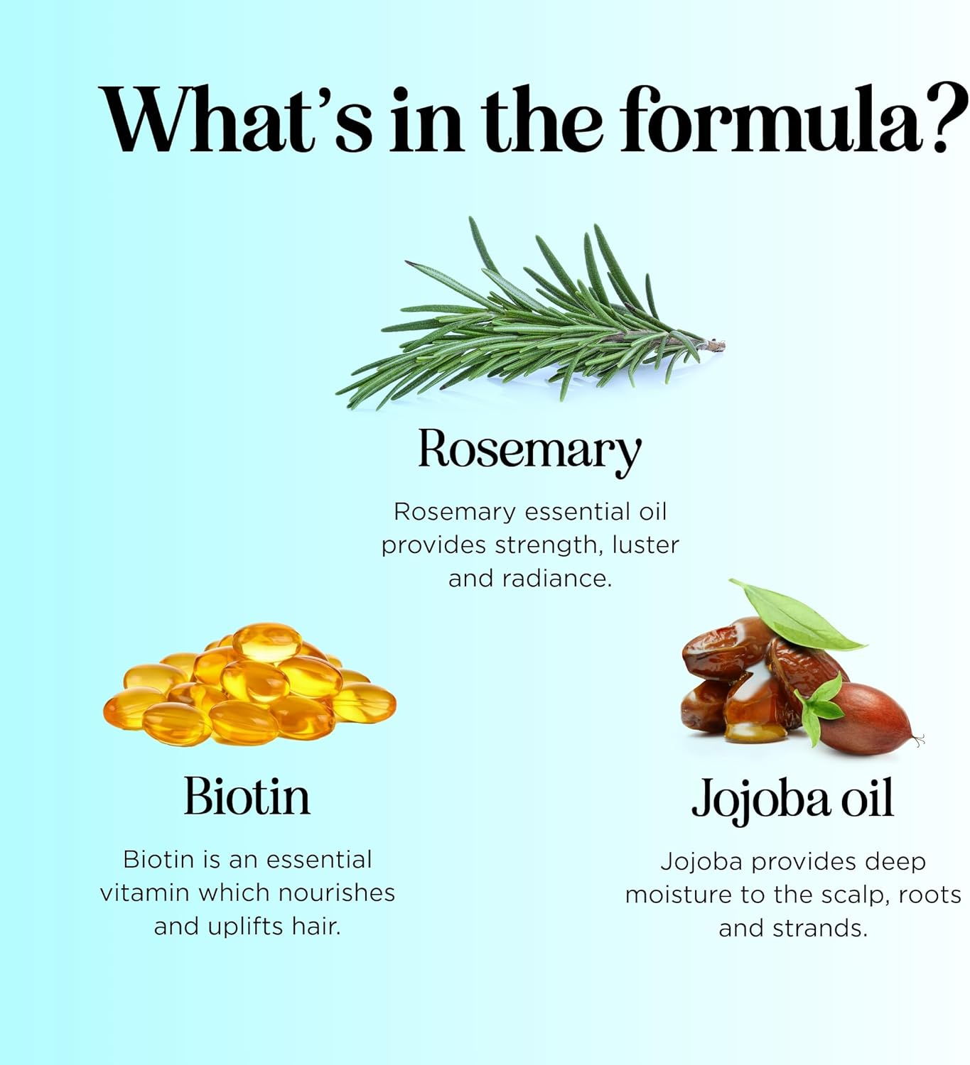 Volumizing Biotin Shampoo and Conditioner Set - Sulfate Free Shampoo and Conditioner for Dry Damaged Hair Care - Thinning Hair Shampoo and Conditioner with Nourishing Biotin and Rosemary Oil (25Oz) image number 3