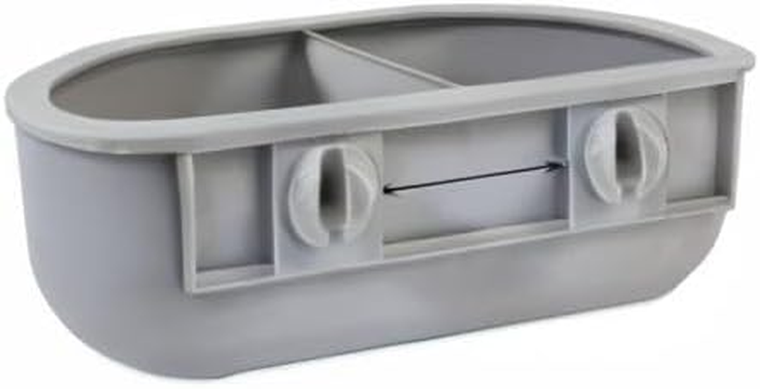 Petmate Double Diner Kennel Bowl, Gray, Small image number 2