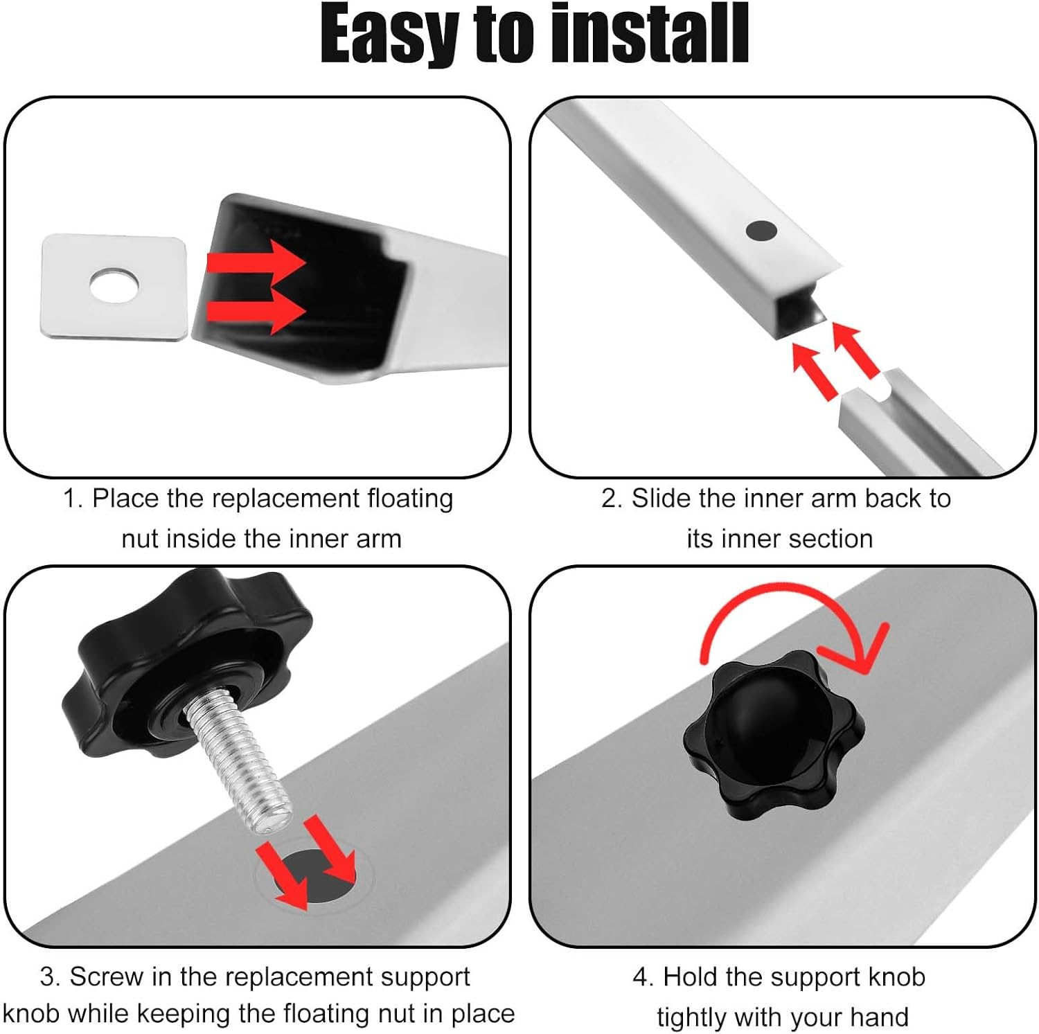RV Awning Support Knob, Awning Brace Knob Replacement Parts Awning Rafter Locking Knob with Clip for RV Motorhome Camper image number 2