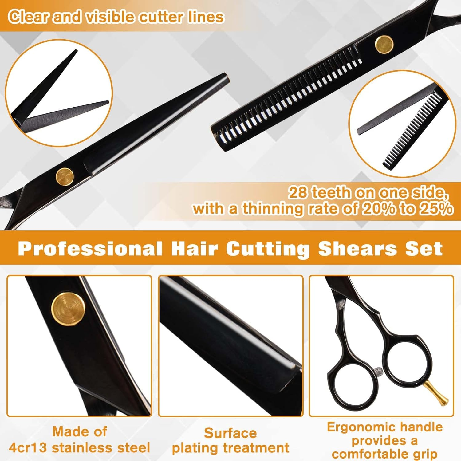 Speedwox - Scissors for Haircut 2. Pearl Scissors and Scissors Belong to a Hair Scissors with Dense Haircut, a Hair Scissors and a Pleated Curl Made of Stainless Steel. 4CR13