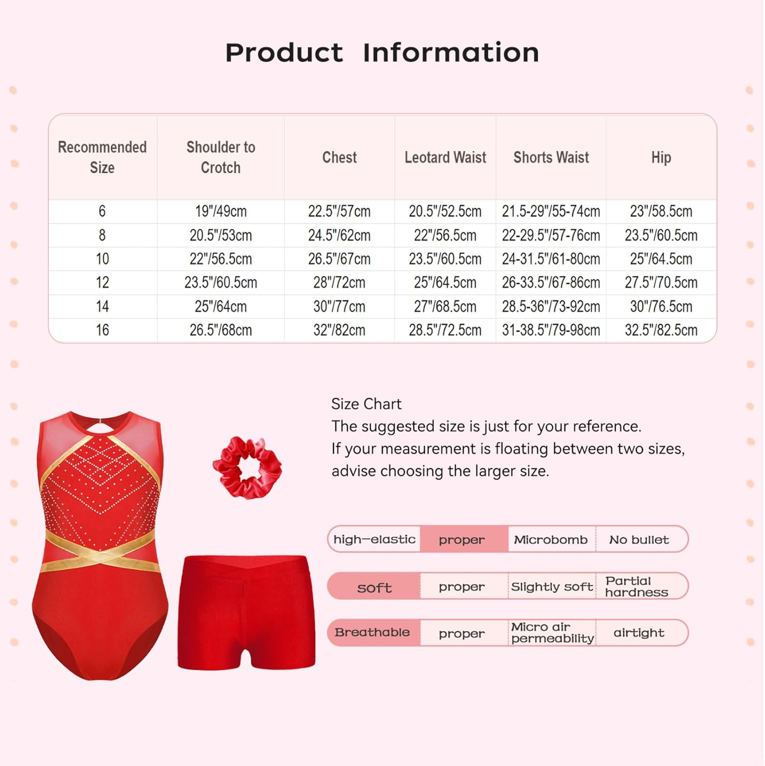Miutii Gymnastics Leotards for Girls Rhinestones Unitards Biketards Shorts Set Biketards Tumbling Outfit image number 4