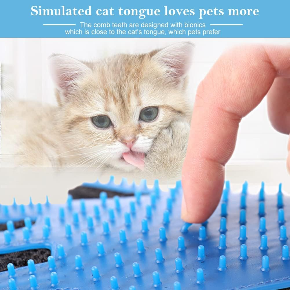 Washing Mitt for Cats, Cat Gloves, Cat Glove Grooming Brush, Silicone Glove, Cat Brush, Dog Brush, Care Glove for Pets, 1 Blue image number 6