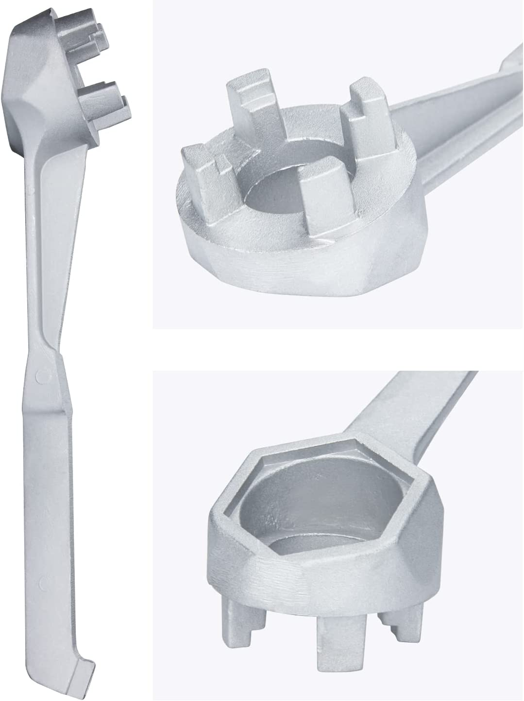 Mellbree Aluminum Bung Wrench - Gallon Drum Opener Tool for 10, 15, 20, 30, 50, 55 Gallon Barrels - Fits 2 Inch and 3/4 Inch Bung Caps