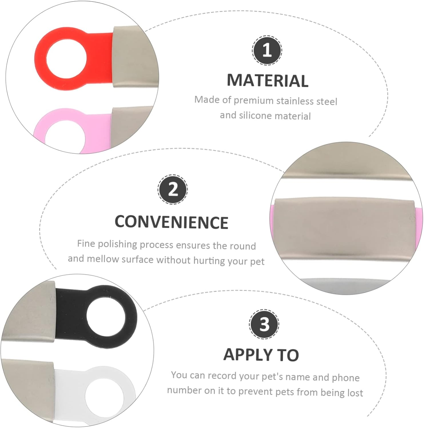 BUGUUYO 5Pcs Decorative Pet Name Tags for Dogs Personalized Dog Identity Tags Durable Pet Id Tags for Collars Dog Name Tags Dog Accessories for Pet Safety image number 4