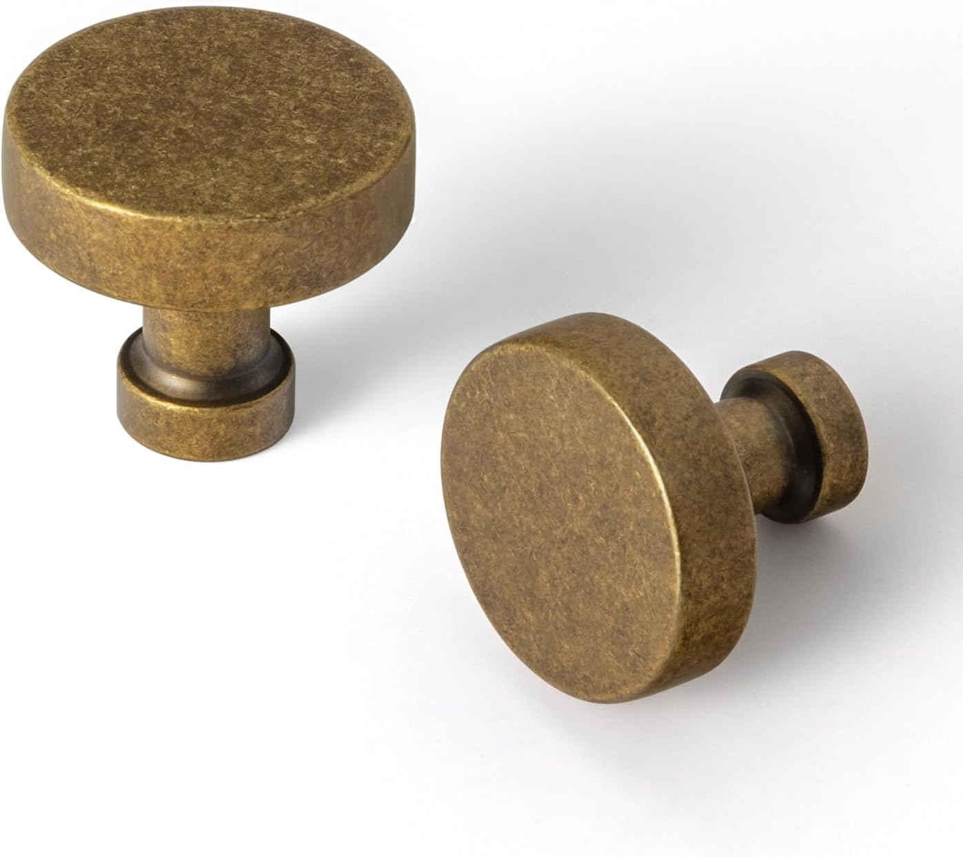 Goo-Ki 6 Pack Cabinet Knobs Antique Brass Drawer Knobs - Solid Zinc Alloy Single Hole/Screw Vintage Bronze Bar Cabinet Pulls Handles Retro Brass Kitchen Hardware image number 2