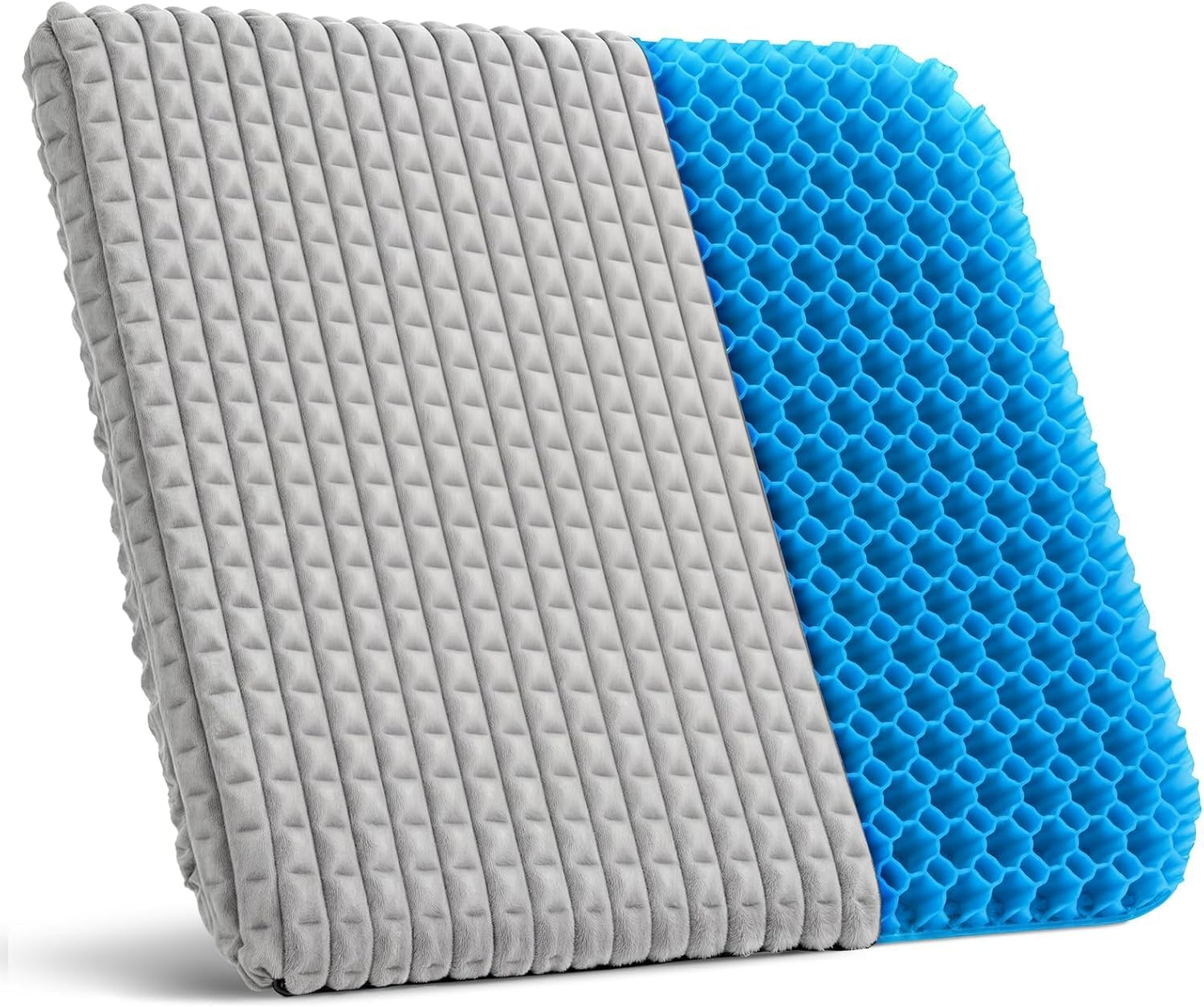 HASA Zone Gel Seat Cushion, Double Thick Breathable Car Seat Cushion for Long Sitting, Back Support Cushion with Warm Cover for Winter Home Office Car Wheelchair & Pet image number 1