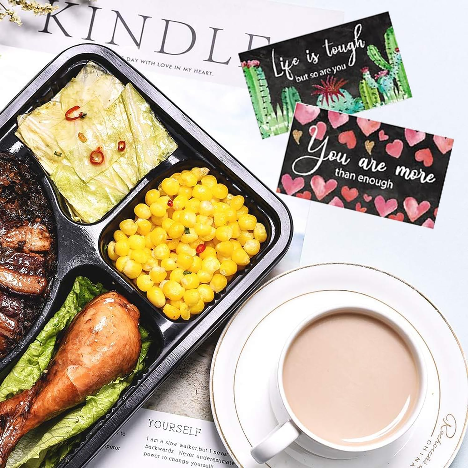 BEANPRECOY 50Pcs Assorted Inspirational Cards Motivational Kindness Mini Note Cards Positive Affirmations Cards Chalkboard Design Encouragement Mindfulness Affirmation Card with Unique-8.8X5.1Cm image number 6