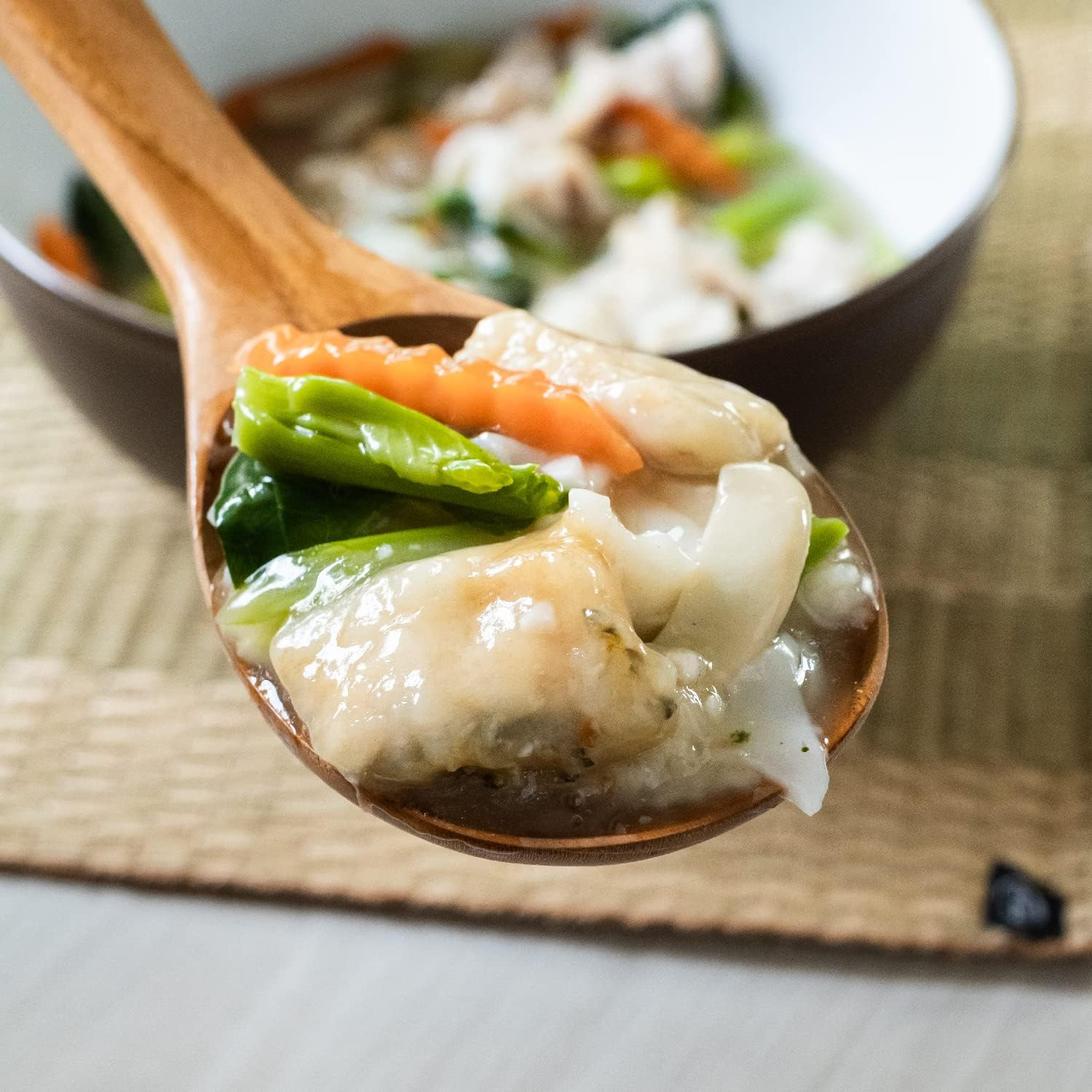 FAAY 12" Big Scoop Spoon, Wide Head, Easy for Cooking and Serving. Handcraft from High Moist Resistance Golden Teak Wood | Durable, Healthy, Ergonomic Handle for Non Stick Cookware image number 5