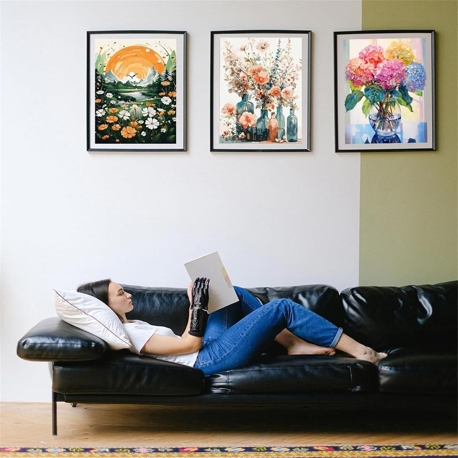 40&times;50CM Flower Paint by Numbers Kits for Adults, Painting by Number Kits on Canvas, DIY Color Oil Painting Acrylic Paints, Home Wall Decor(Without Frame) image number 3