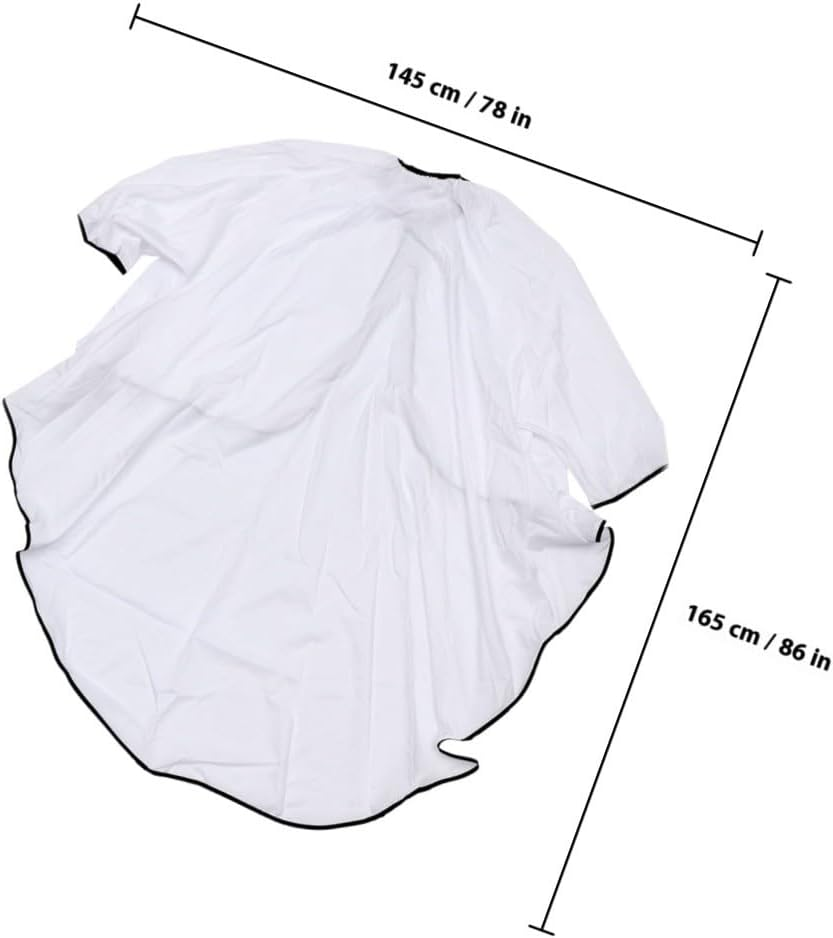 PACKOVE Waterproof White Hairdressing Cape with Sleeves, Extra Wide Hair Cutting Gown for Salon and Barber Shop Use image number 2