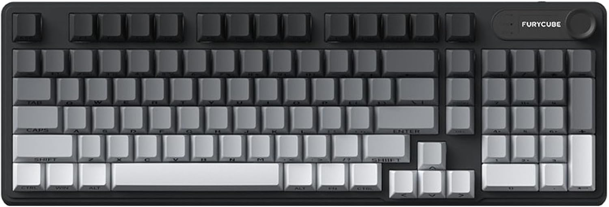 Smliekate Mechanical Feel Membrane Keyboard, RGB Backlight Compact 98-Key Layout, Single Mode Key-Wire Separation, Membrane/All-Around Waterproof, Suitable for Office, Competitive Gaming (Black/White)