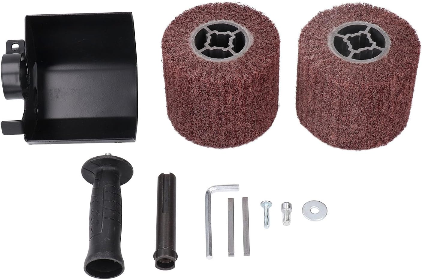 Burnishing Polishing Machine, Lightweight Design, Soft Handle, Sturdy and Durable, Compact and Portable, Wide Application, with 2 Brushing Wheels, for Wood, Metal image number 6