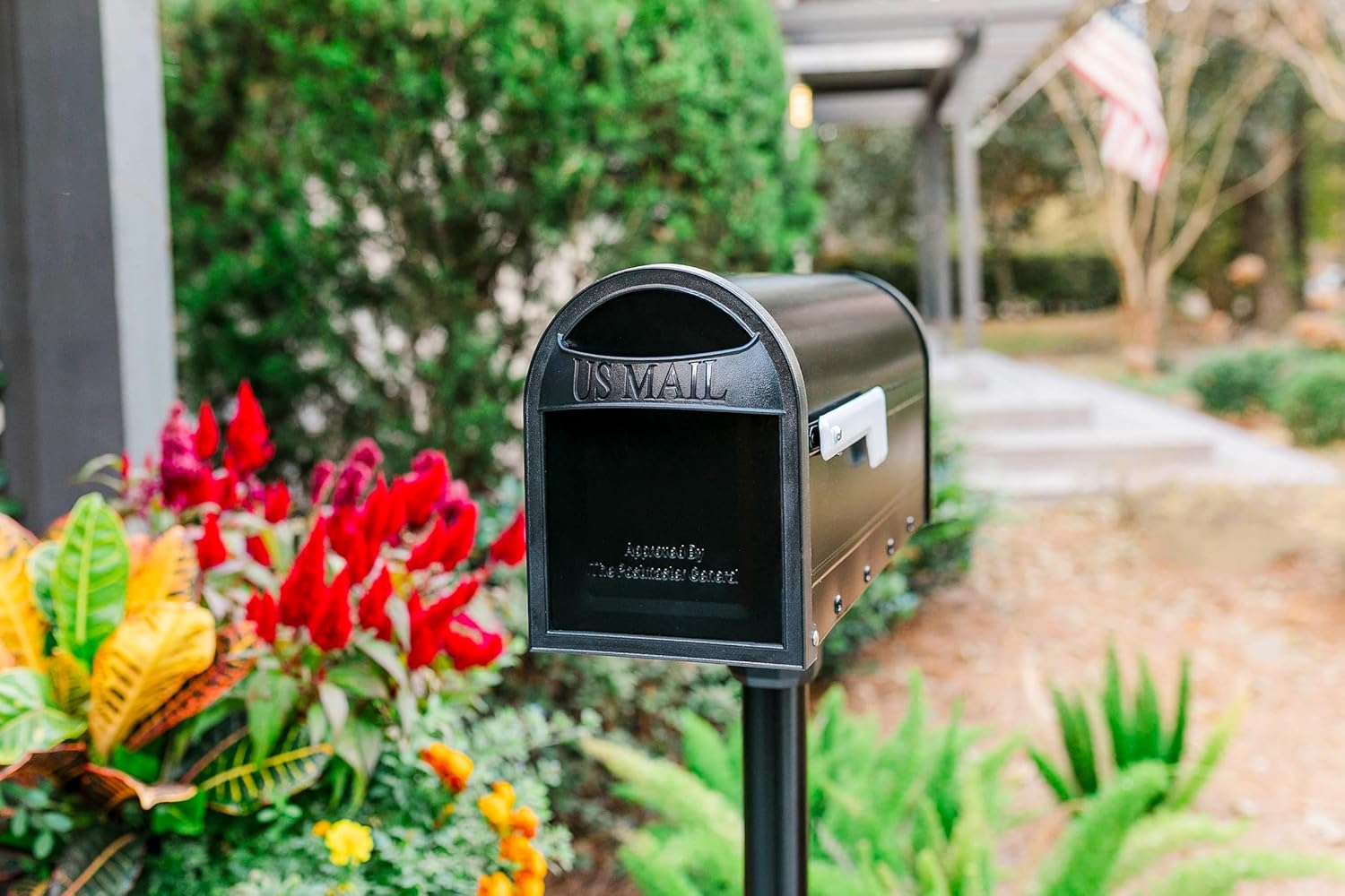Architectural Mailboxes 8760B-10 Carlisle Postmount Mailbox, Medium, Black