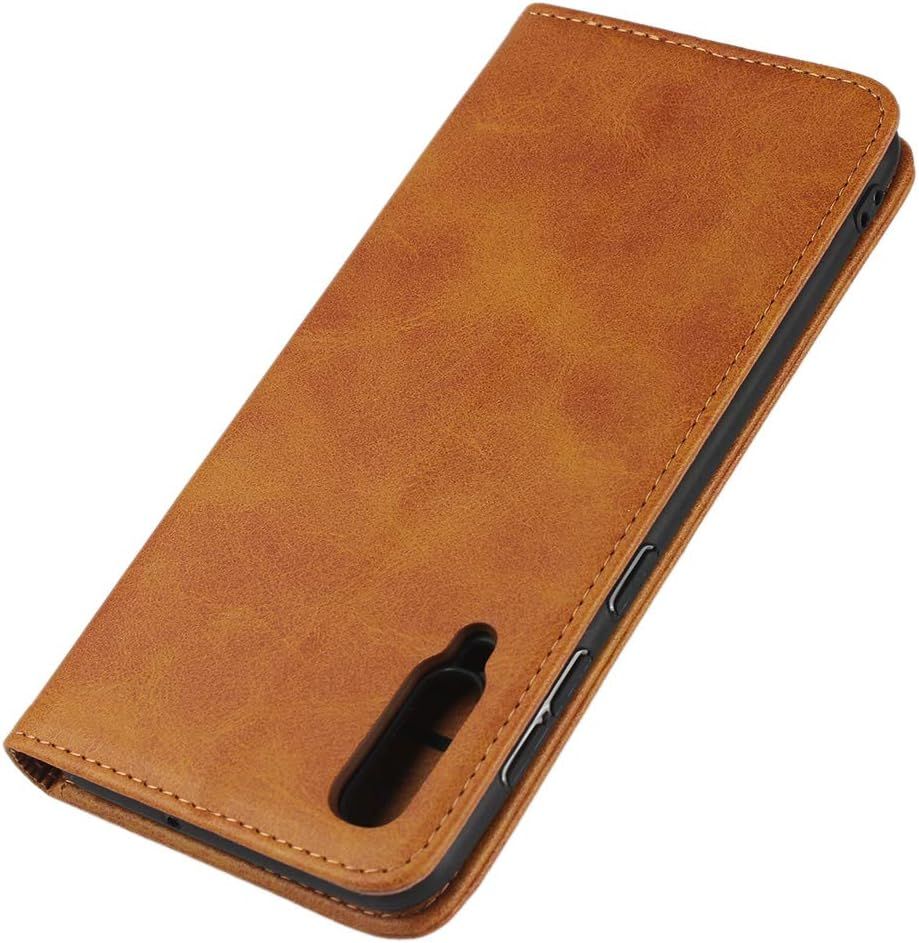Cavor for Samsung Galaxy A50 Case Cowhide Pattern PU Leather Cases Flip Magnetic Kickstand Book Wallet Cover Phone Case with Card Slots(6.4") -Light Brown image number 7