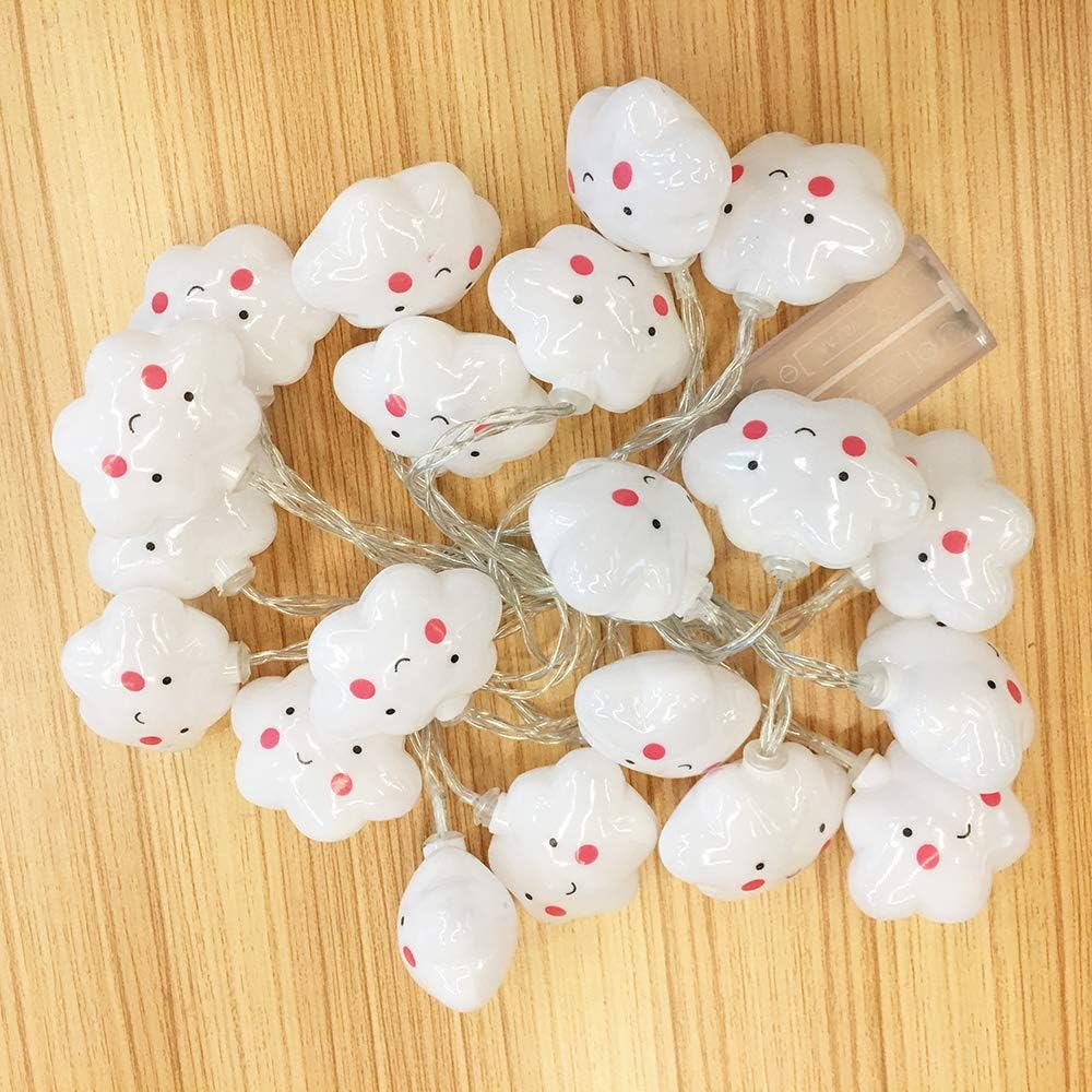 Ghost Baby Kids Cute Cloud with Face Shape Lamp Room Light Corridor Decor Small Night Light (White) Halloween Christmas Holiday String Lights 20 Lamps with Battery Powered Party Classroom Decor image number 6