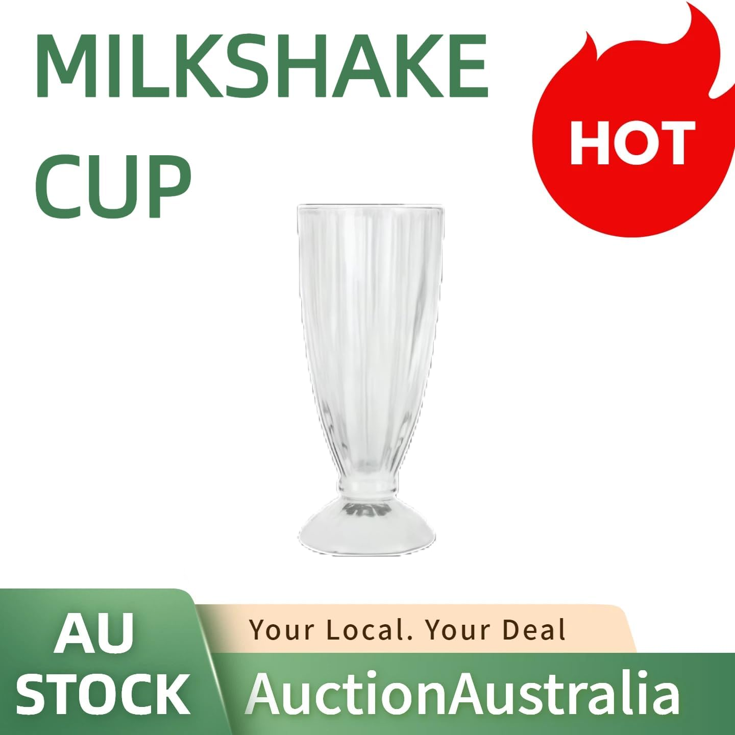 LEDON Retro Glass Milkshake Cup 17.5Cm Tall &ndash; Classic Diner Style Footed Drinking Glass for Milkshakes, Smoothies & Sundaes (2) image number 2
