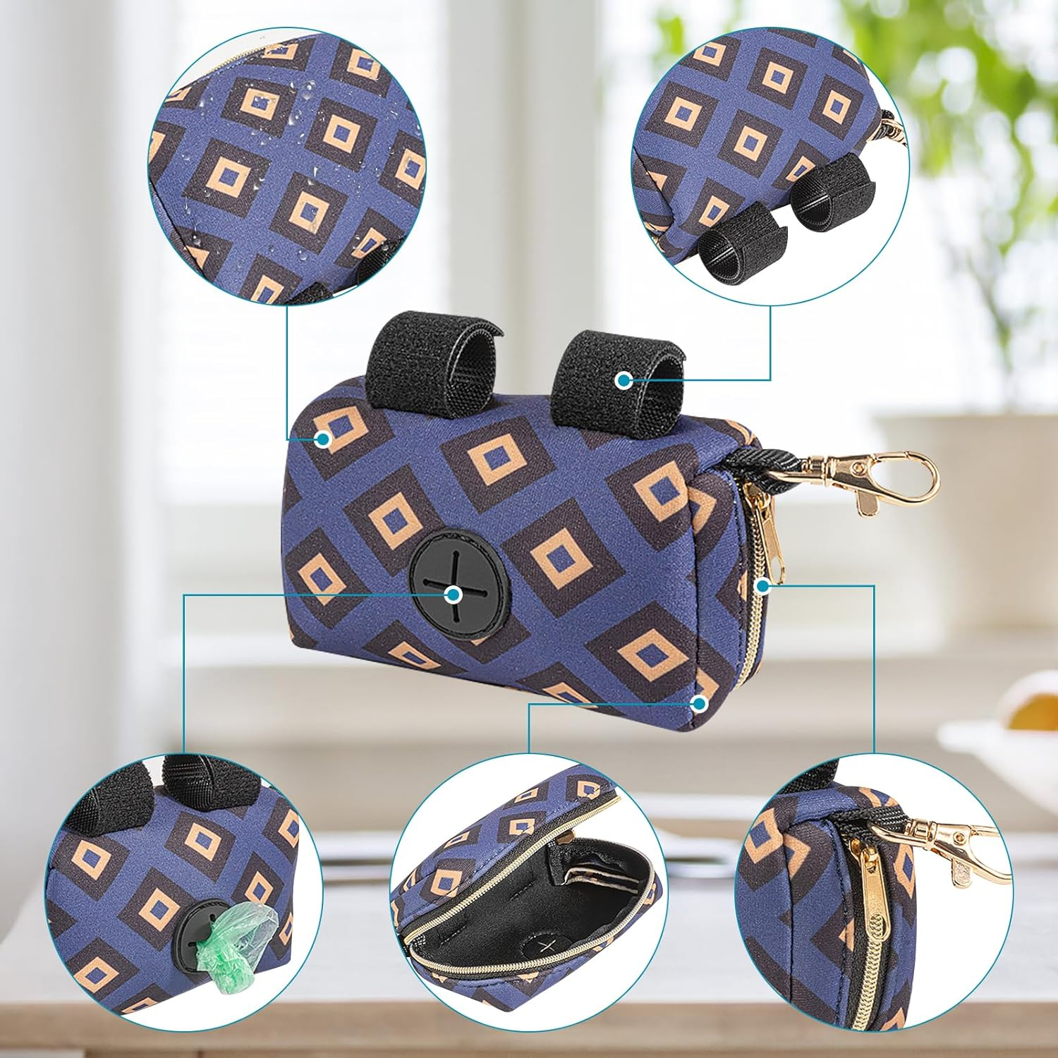 Monsully Dog Waste Bag Dispenser, Portable Waste Bag Dispenser, Dog Waste Bag Dispenser with Zip, Pet Waste Bag Dispenser for Dogs, for Walking the Dog, Running, Hiking image number 6