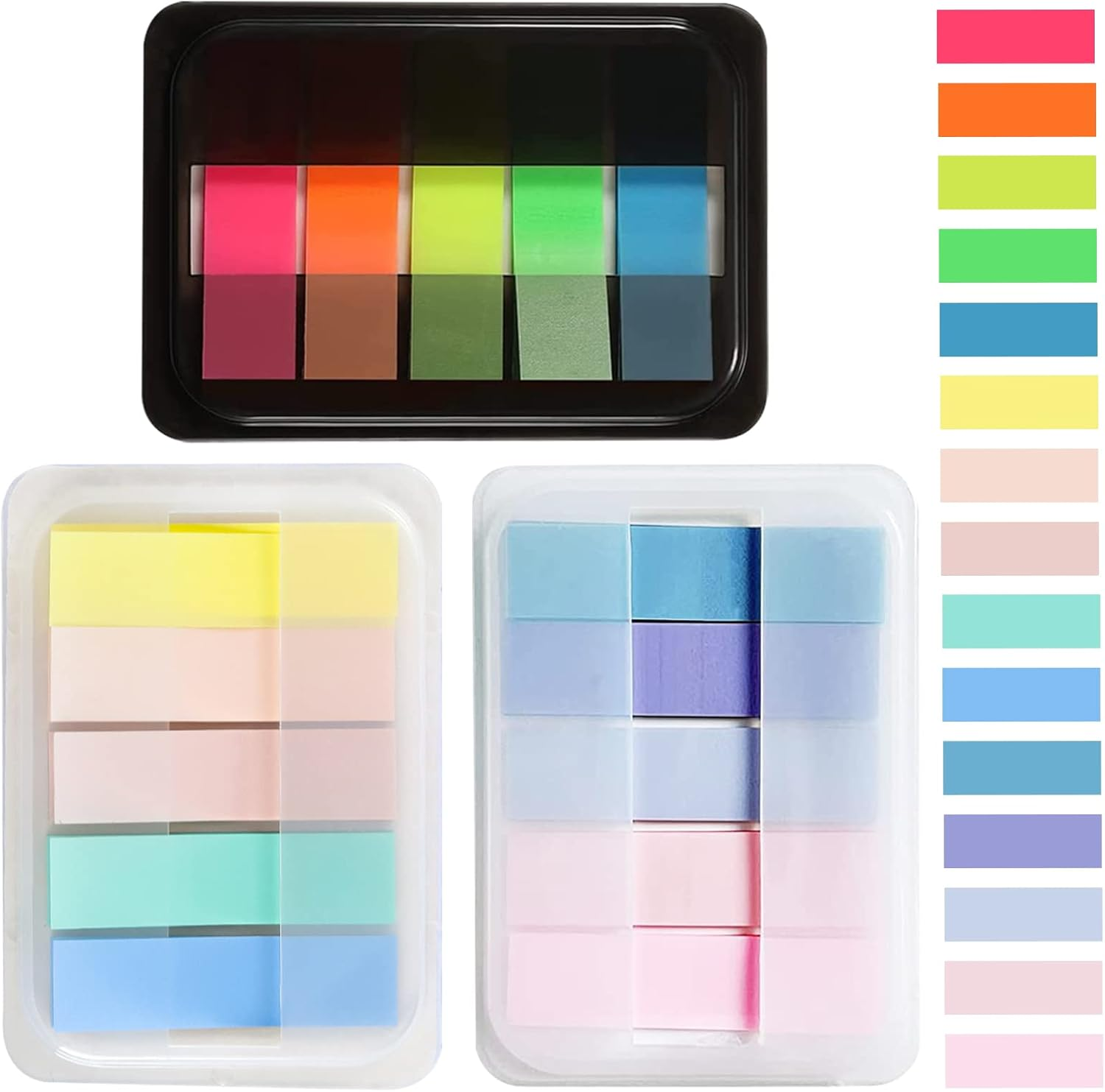 300 Pcs Sticky Tabs, Transparent Page Markers with Base Box, Colorful Book Annotation Kit, Clear Index Tabs with Translucent Index Stickers for Books Page Bookmarks Office Supplies image number 2