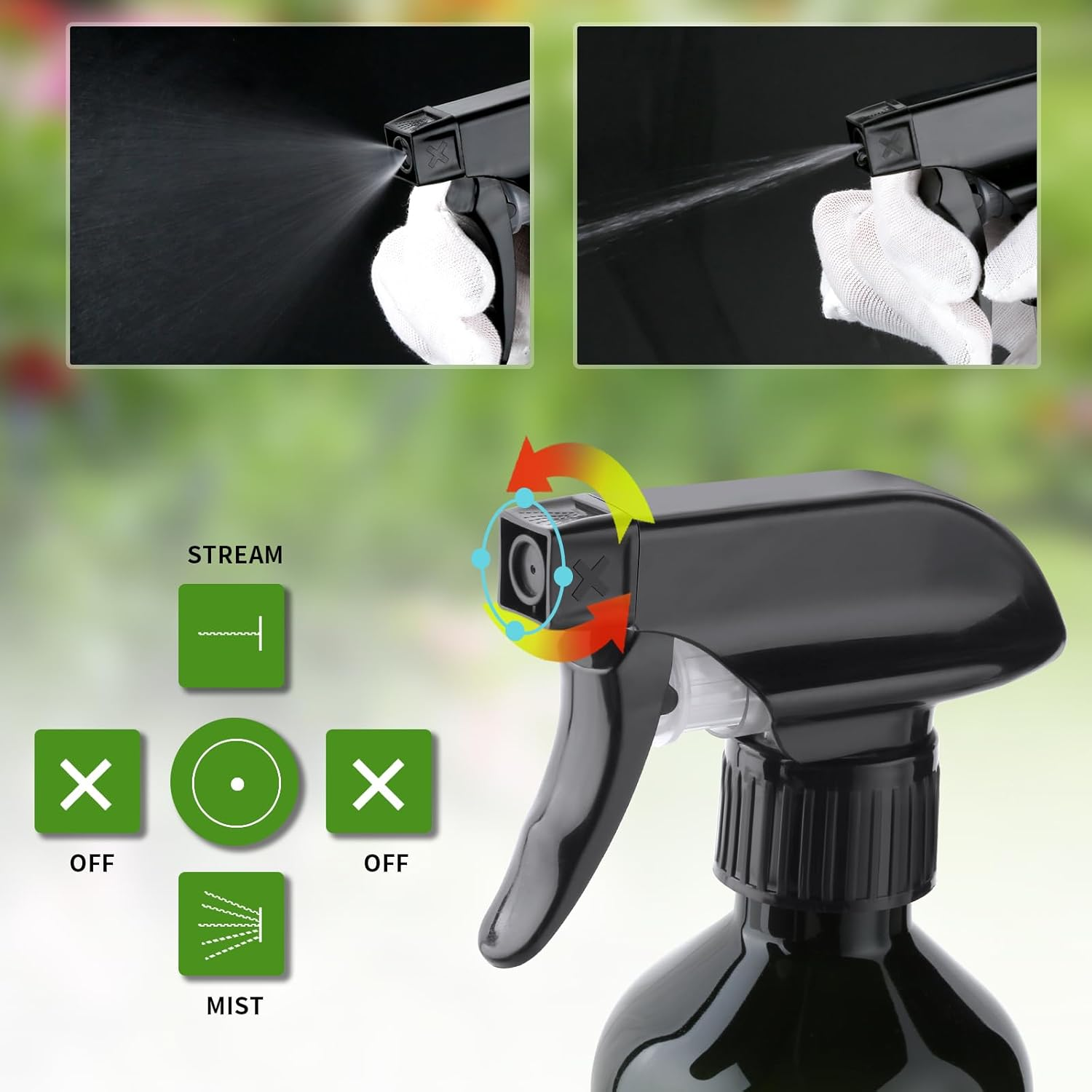 2 Pack Plastic Spray Bottles, 300Ml/10Oz Premium Refillable. Clear and Brown Options. Adjustable Sprayer for Precise Fine Mist and Stream. Perfect for Cleaning, Gardening, Pet Care, and Hair (Brown) - Brown image number 1