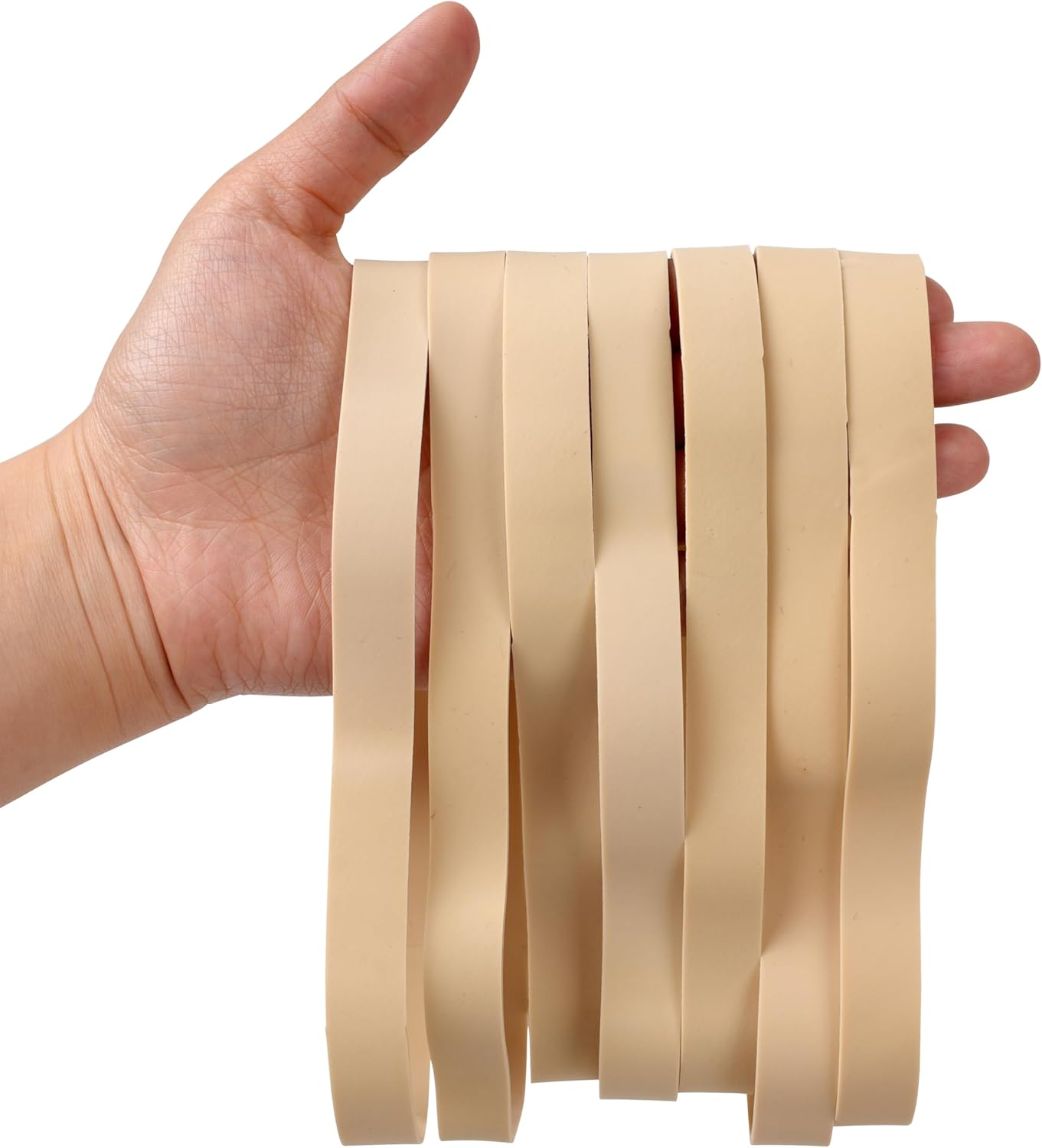 Rubber Bands Size#107 Beige 20PCS Heavy Duty Big Wide Rubber Band Elastic Bands for Office Supplies image number 3