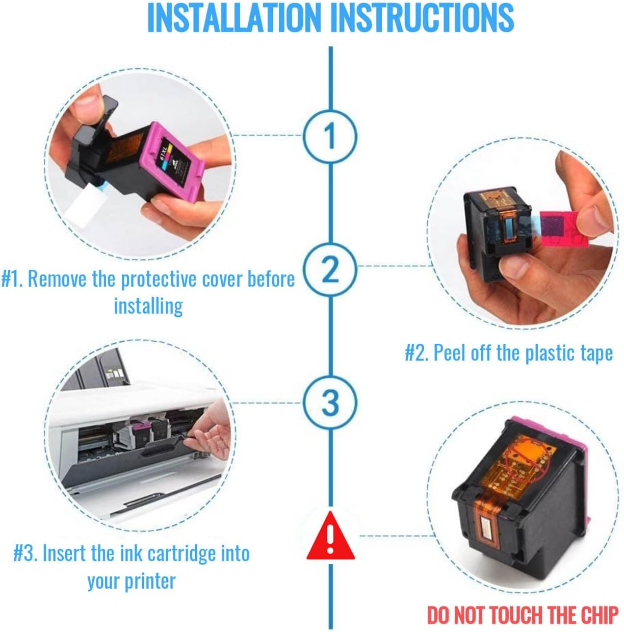 65XL Ink Cartridges Remanufactured Compatible with 65XL Black and Color Combo Pack for HP Deskjet 3755 3720 3721 3730 3732 3752 3758 2620 2621 2652 2655 5055 image number 4