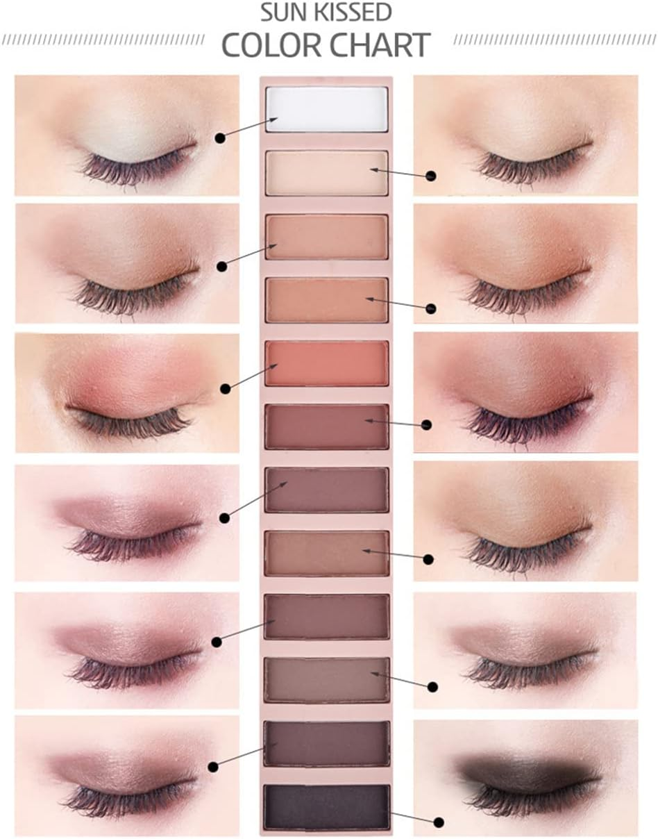 Bestland 2 Pack 12 Colors Makeup Nude Colors Eyeshadow Palette Natural Nude Matte Shimmer Glitter Pigment Eye Shadow Pallete Set Waterproof Smokey Professional Beauty Makeup Kit (2 PCS) image number 3