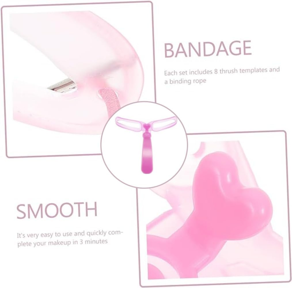 Eyebrow Stencil Kit, 8 Styles with Handle and Strap, Reusable Shaping Templates, Washable