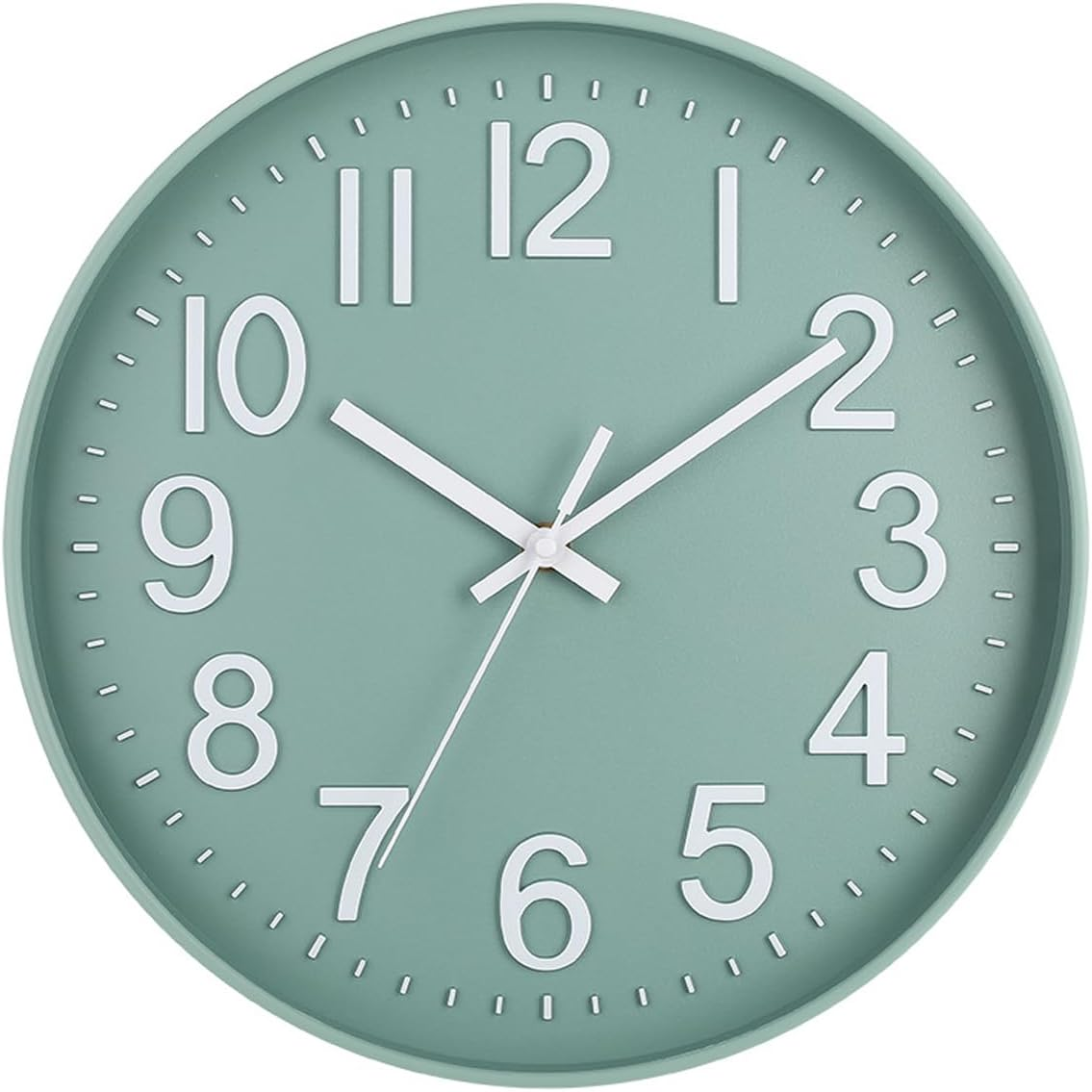 Wall Clock 12" Silent Non-Ticking Modern Wall Clocks Battery Operated for Office, Home, Bathroom, Kitchen, Bedroom, School, Living Room White (Grey Clock)