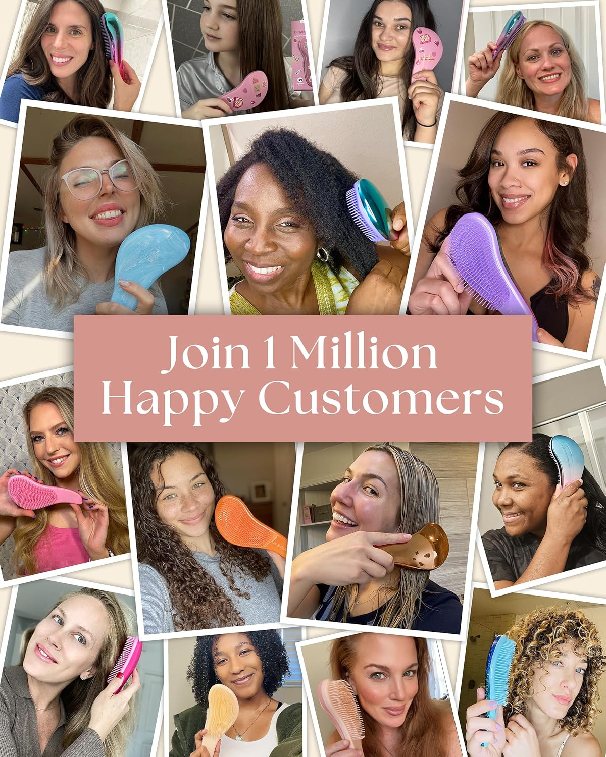 Lily England Detangling Comb & Hair Brush Set - Wide Tooth Comb for Curly, Straight, Thick, Fine & Wet Hair - Gentle & Pain-Free Detangler for Women & Kids - Lightweight Haircare Tools, Rose-Gold - Blue/Lilac image number 6