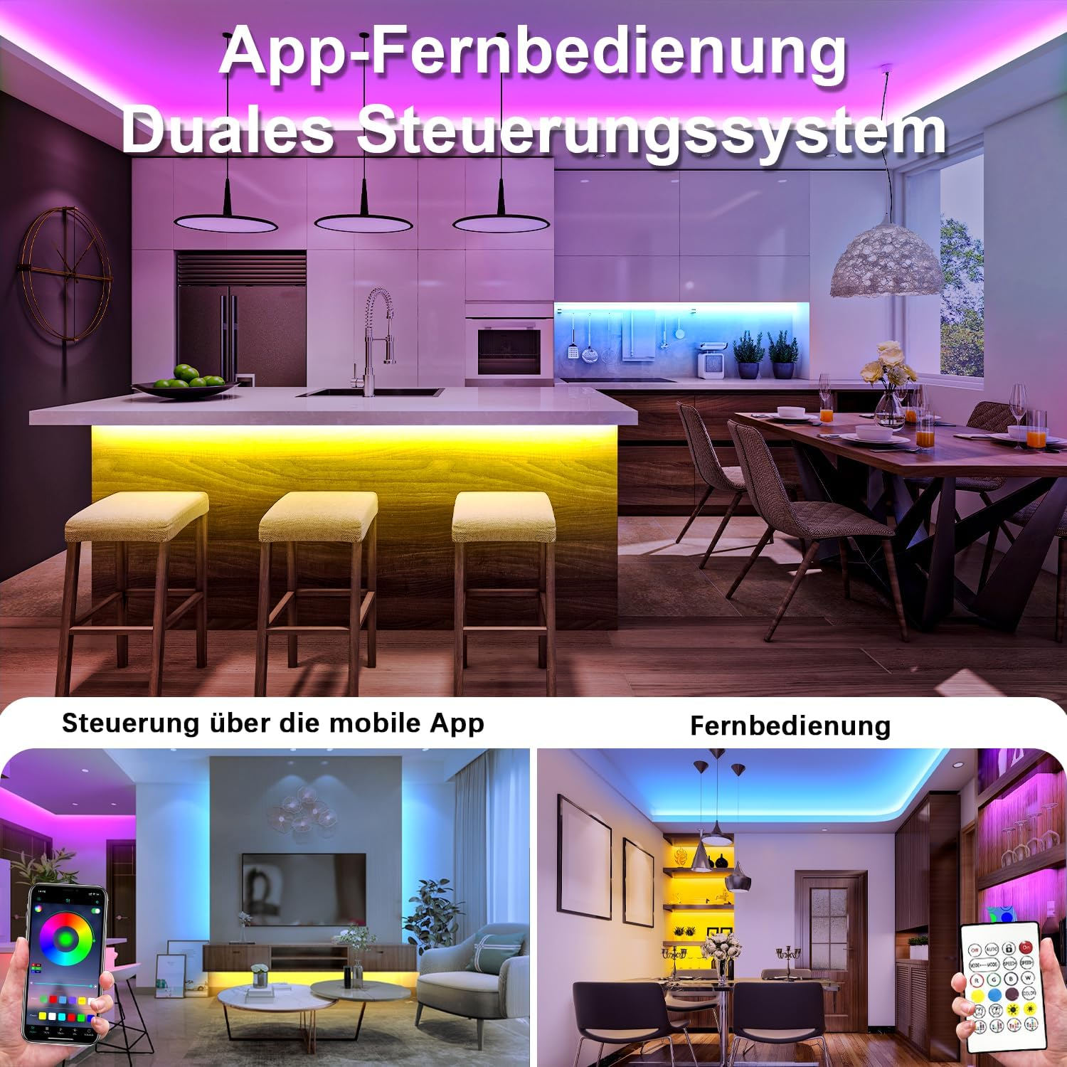 20M Bluetooth LED Light Strip,Inscrok LED String Lights, LED Strips Light Controlled by Smart Phone App,Music Sync LED Lights Strip for Bedroom Children'S Room Decor (Certified Power Supply) image number 6