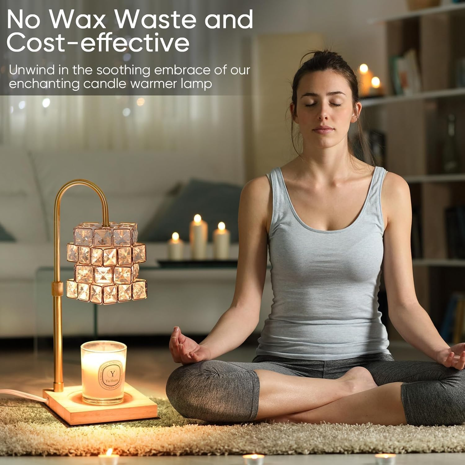 Candle Warmer Lamp with Timer, Electric Candle Warmer Dimmable and Height Adjustable Wax Melt Warmer for Scented Wax Jar Candles, Aromatherapy Decorative Candle Heater Home Fragrance Warmer image number 3