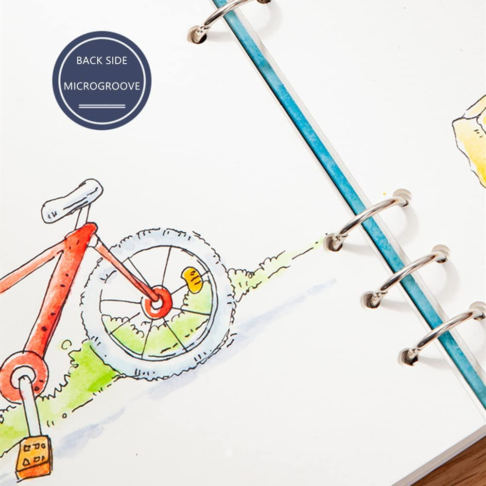 Watercolour Paper Art Sketch Pad, Mixed Media Sketchbook for Wet or Dry Media, 140 LB/300 GSM Heavyweight Papers 20 Sheets/40 Pages, Spiral Bound Mix Media Pad for Acrylic, Watercolor, Pen and Pencil Painting (S, Green) image number 1