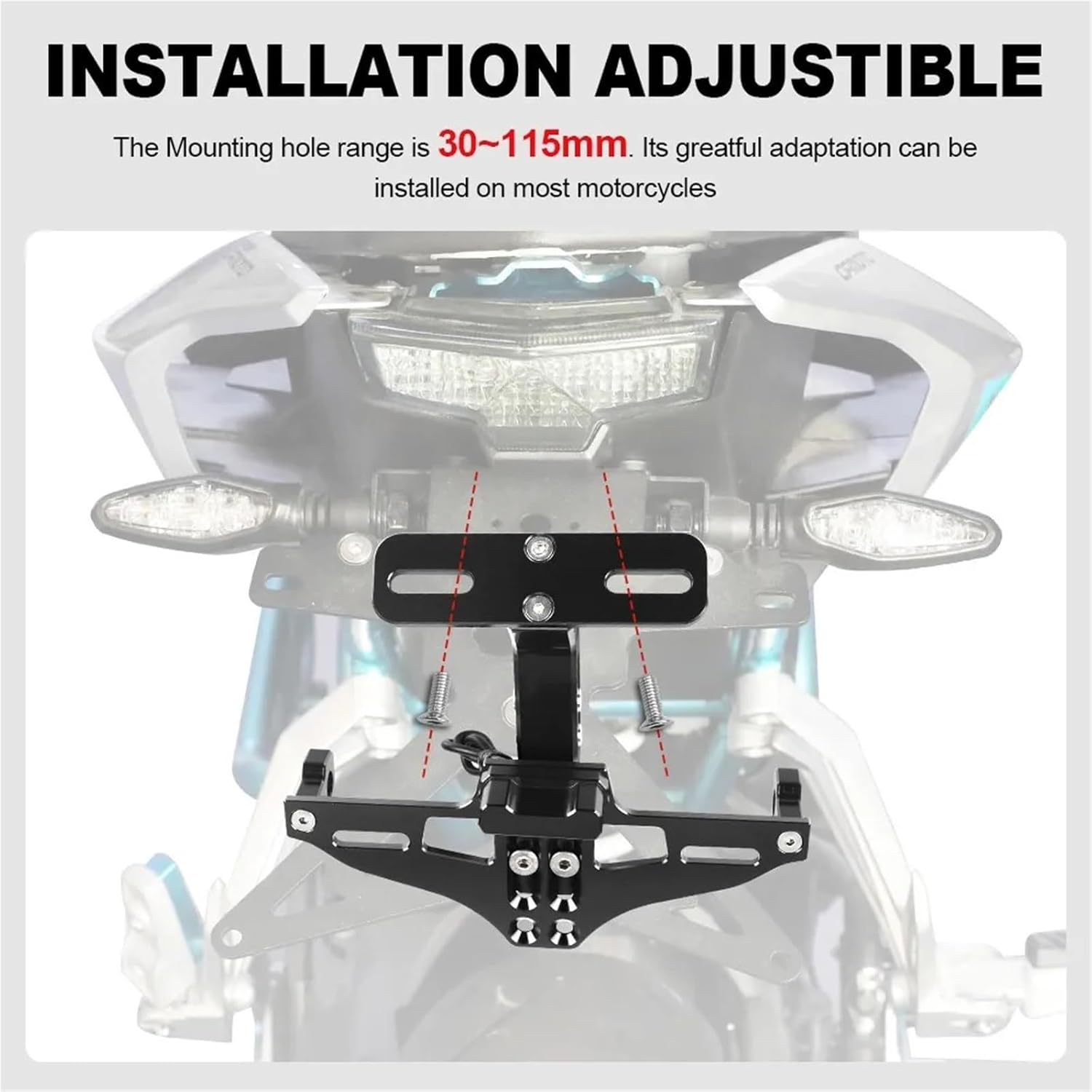 XINMINGYUE Motorcycle Tail Tidy Fender Eliminator Kit License Plate Holder Fit for KAWASAKI ZH2 Z H2 H2SX Ninja H2 R H2R SX SE 2021 2022 2023(Gray) image number 6