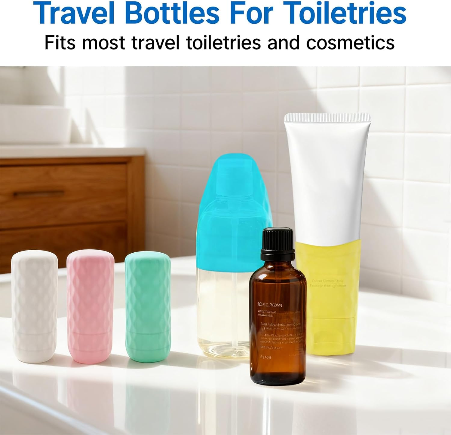 Jeyzuroa 8 Pack Cruise Essentials Travel Bottles, Silicone Travel Bottles for Toiletries, Leak Proof Travel Size Toiletries Containers, Travel Kit Accessories for Women Men image number 1