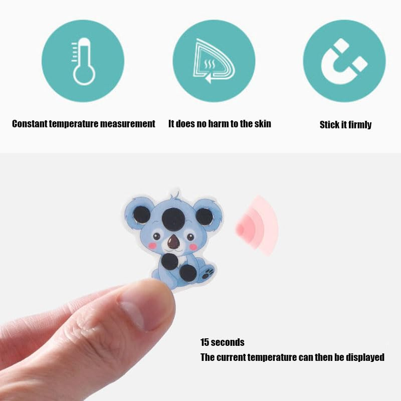8 Cartoon Stick-On Fever Indicators,10 Quick Reusable Temperature Strips, Quick Check Thermometer Patches for Forehead, Home, School & Travel image number 3