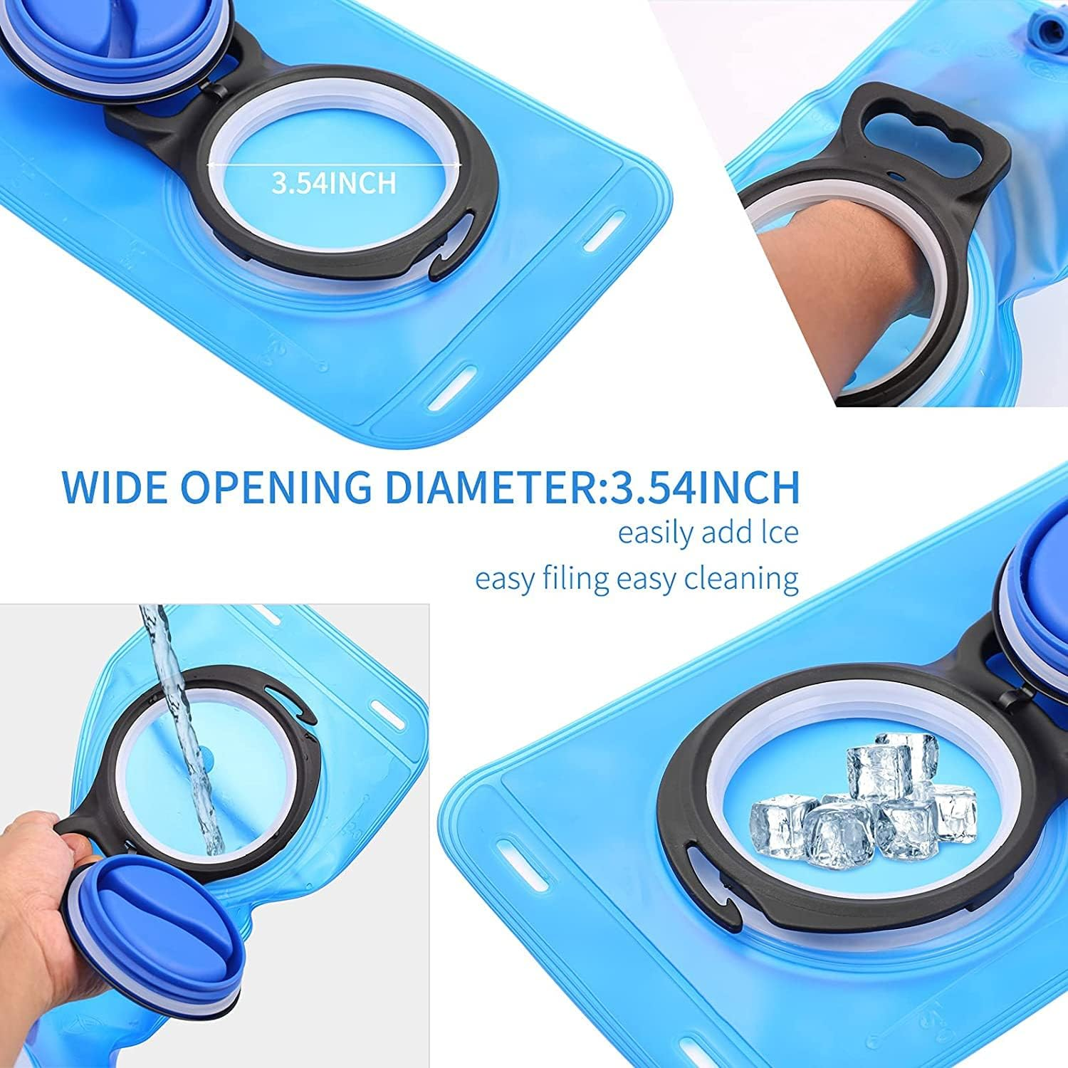 Hydration Bladder, 3 L 2 L 1.5 L Water Bladder BPA Free, Leak Proof Water Reservoir for Hiking, Camping, Backpacking and Biking image number 2