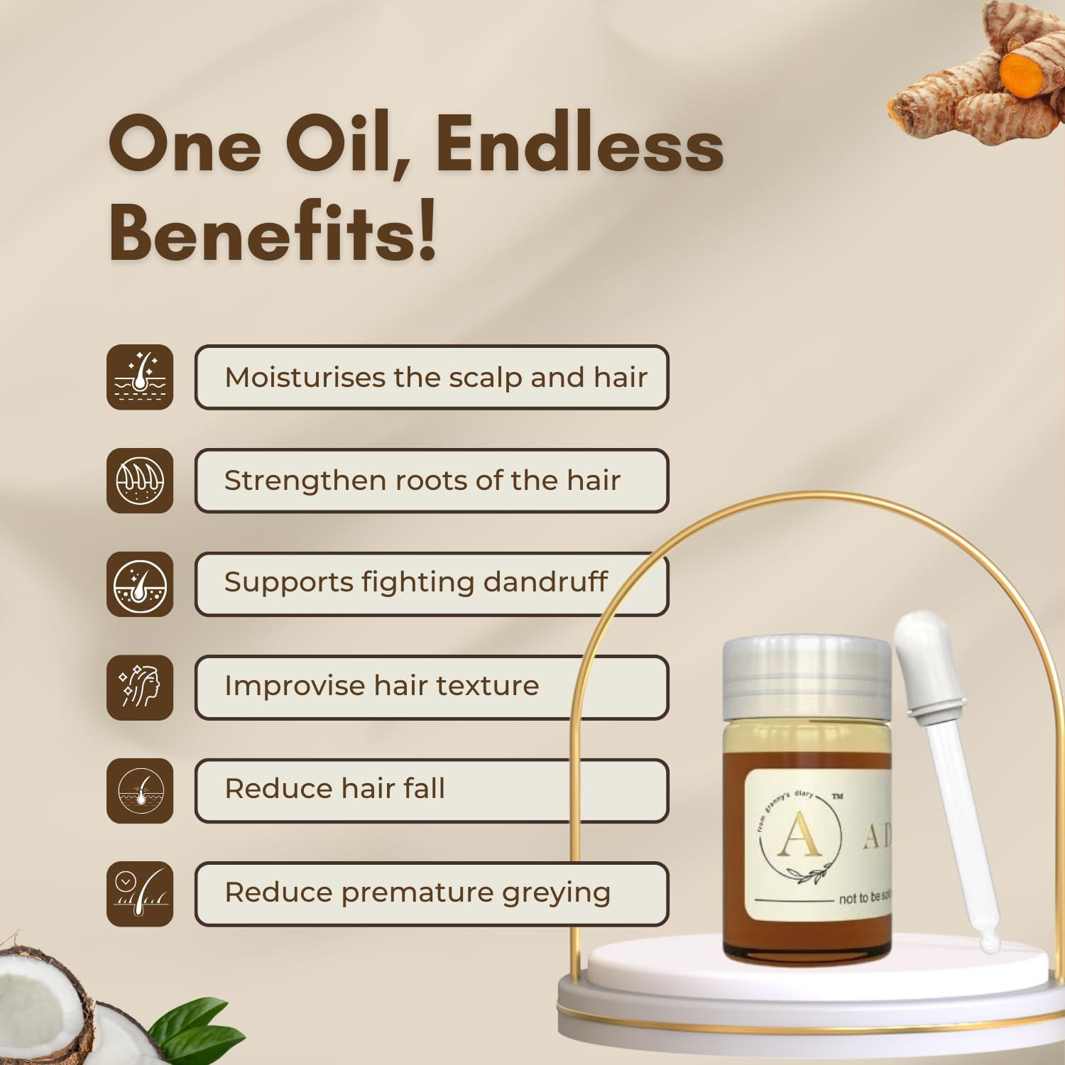 Adhyay Overnight Scalp Oil| 6 Week Therapy Enriched with Goodness of Almond, Turmeric, Onion and Blackseed! image number 6