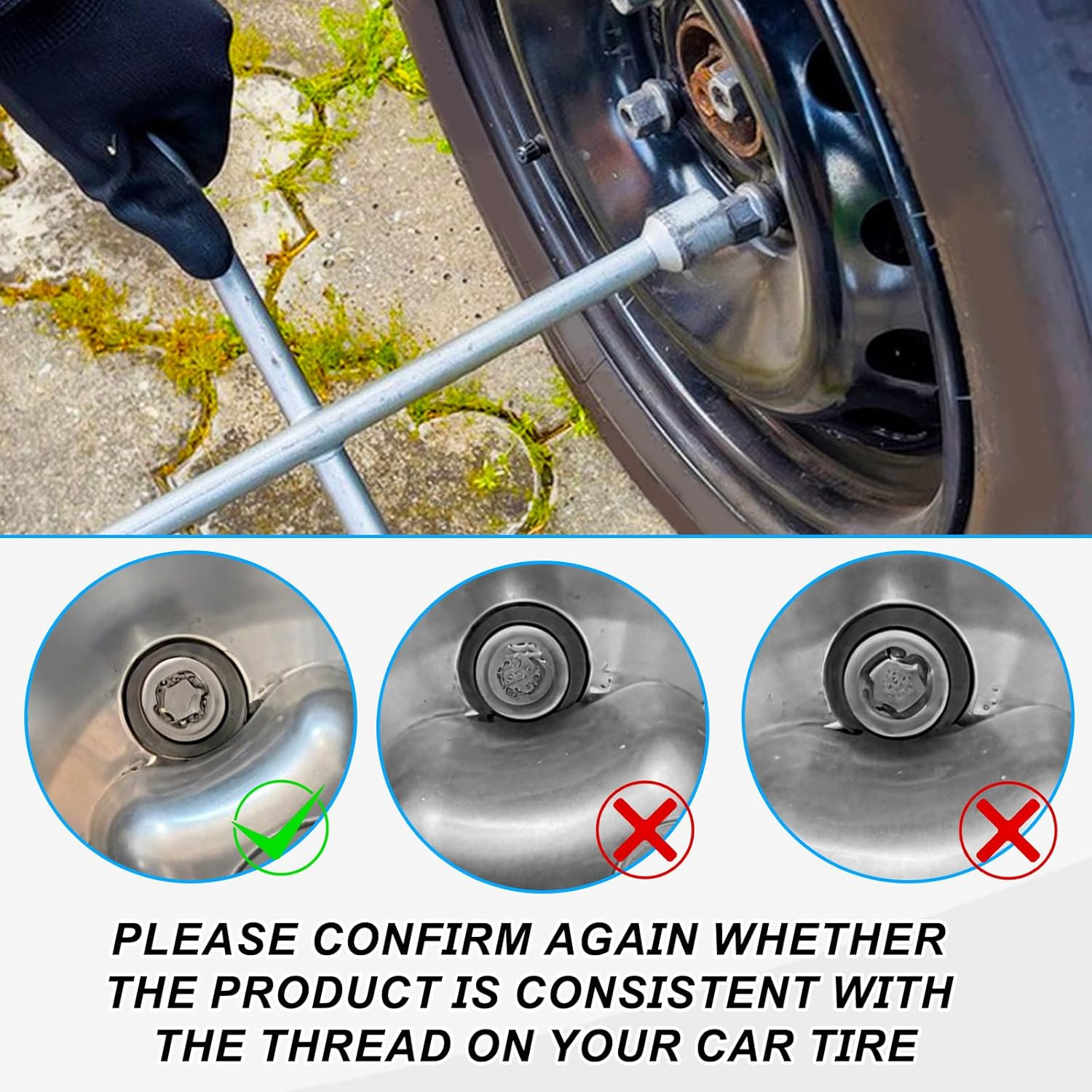 D-Wheel Locking Lug Nut Detach Tool, Carbon Steel anti Theft Lug Nut Key Wheel Lock Socket Adapter Dismantle & Install Security Nuts Automotive Repair Tool image number 1