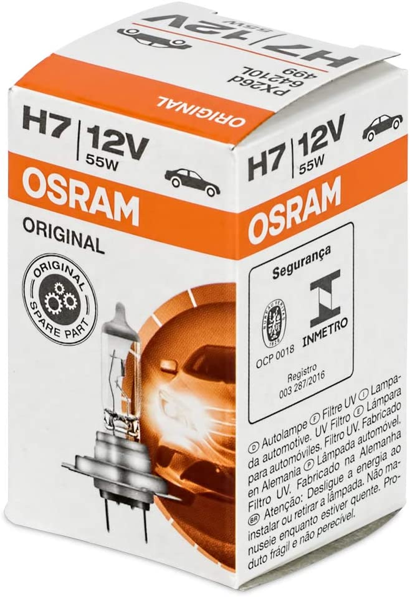 10X OSRAM Headlight Bulbs H7, Longlife, 12V, 55W, 64210L, Set of 10 image number 1
