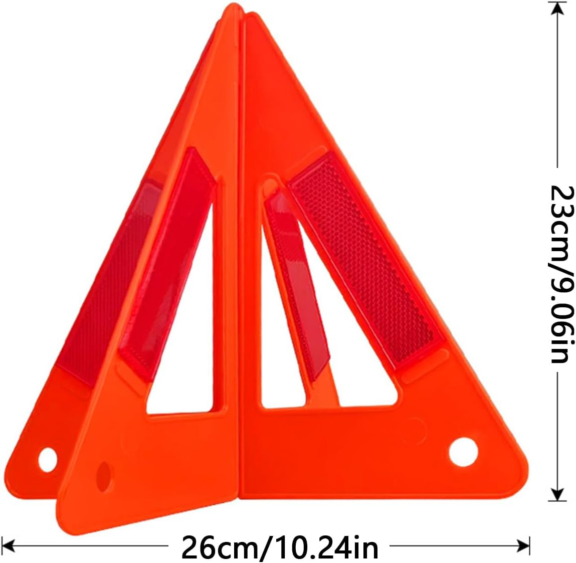 Warning Triangles for Vehicles, Reflective Vehicles Warning Symbol, Non-Slip Compact Triple Hazard Alert, Safety Device, for Family Roadside Protection Emergencys Assistance, 26X23Cm ABS image number 1
