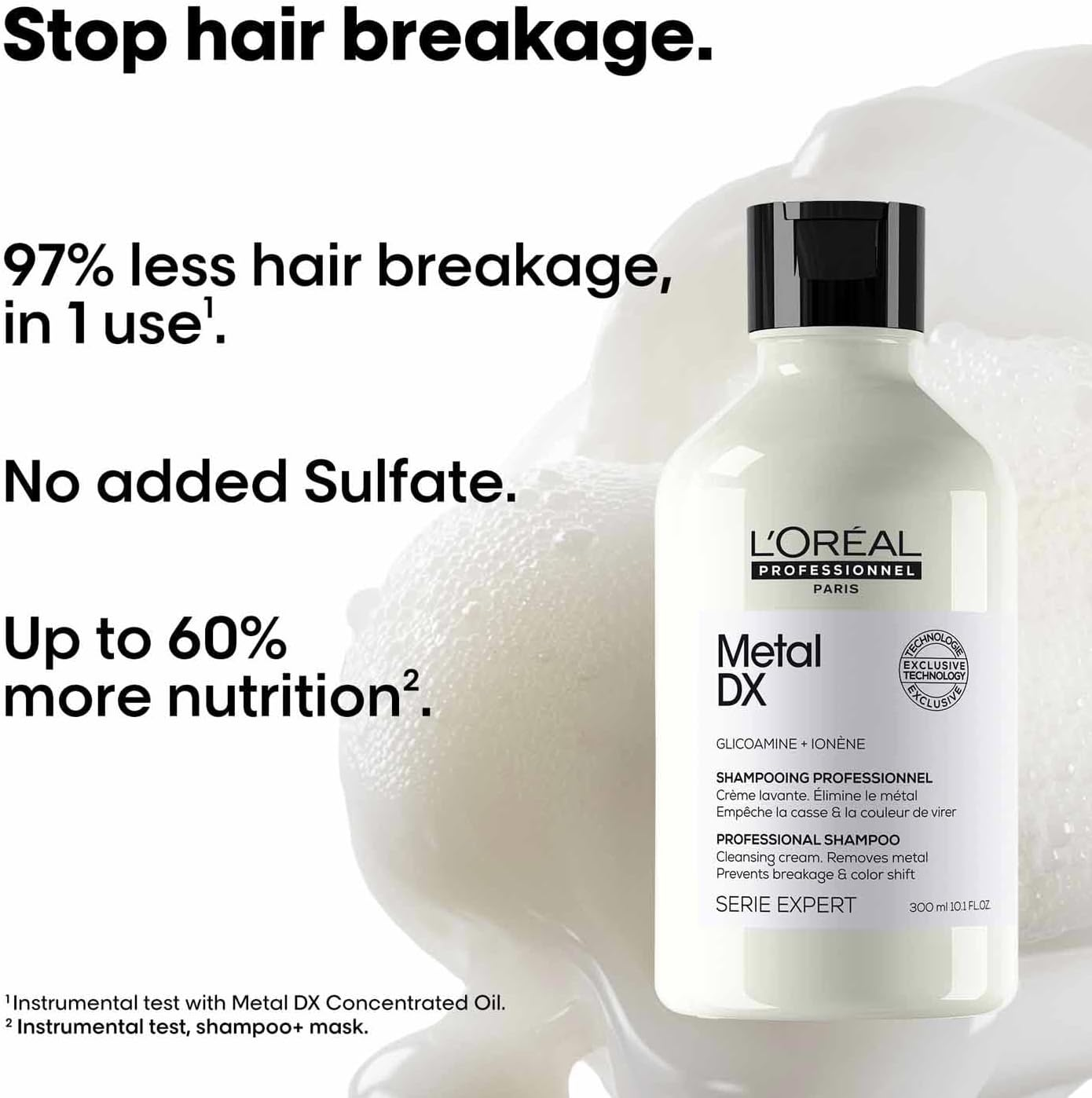 L'Or&eacute;al Professionnel Hair Shampoo for Colour Treated Hair, Radiant Colours & Shine, Series Expert, Metal DX Shampoo, 300 Ml image number 2
