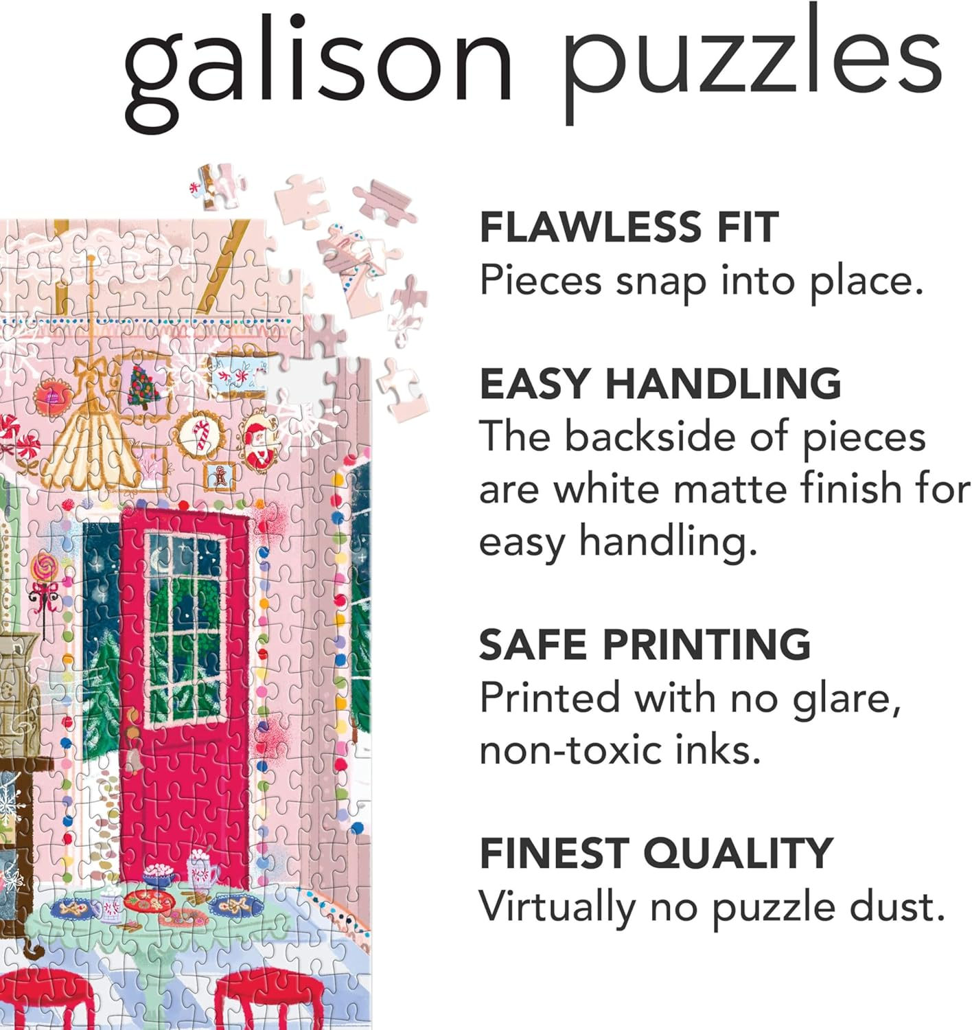 Galison 9780735382756 Joy Laforme Gingerbread Cottage Puzzle (500-Pieces) image number 2