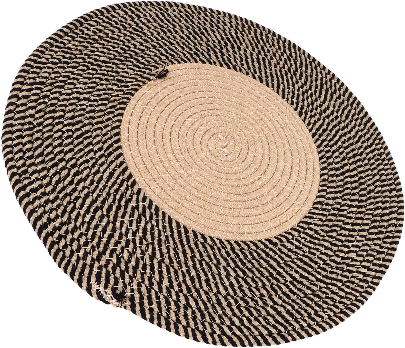 Jute Braided Rug, round Jute Rug, Hand Woven Reversible Fashionable Area Rug, Circle Carpet, Area Rug for Bedroom, Hallway, Living Room, Kitchen (Retro Color) image number 3