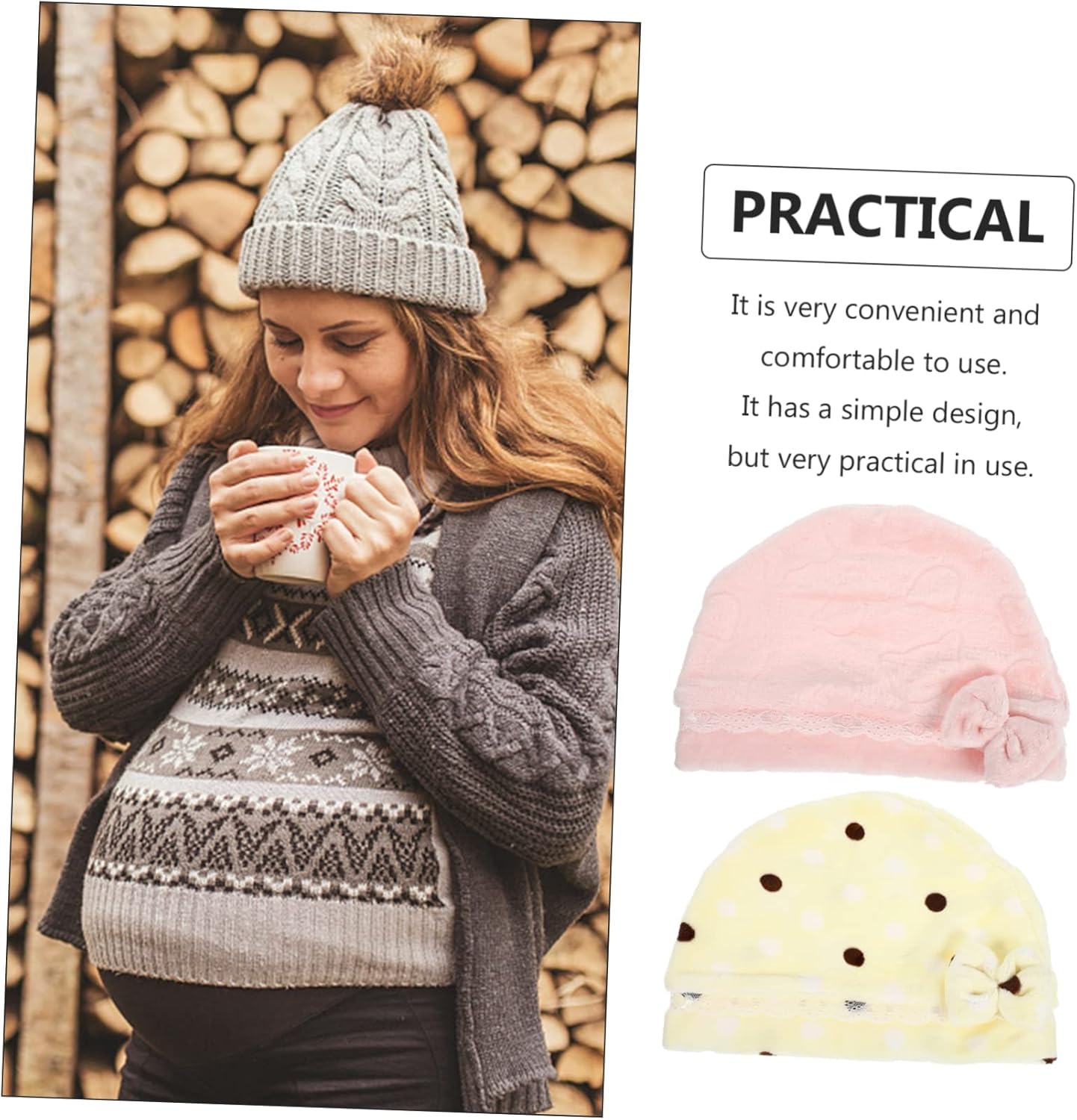 BESPORTBLE Wind Confinement Hats for Postpartum Women Comfortable Sleeping Caps with Ergonomic Design Random Color Random Color image number 6