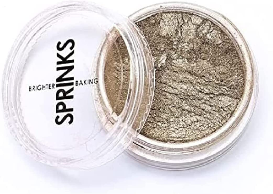Sprinks Edible Lustre Dust Powder - 10Ml Edible Glitter | Food Colour Dust | Cake Decorating Powder | Edible Shimmer for Cakes | Lustre Dust for Fondant | Metallic Food Glitter | Bright Gold image number 2
