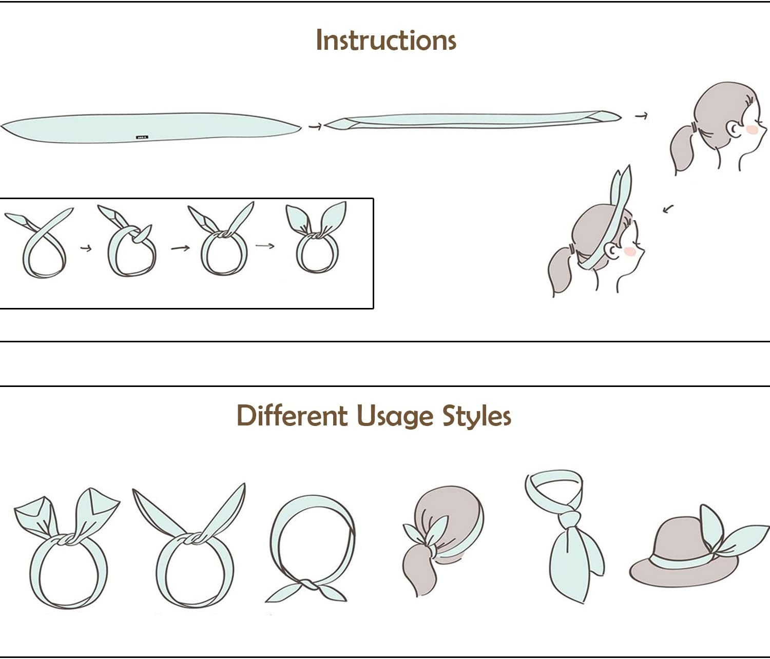 Duories Vintage Headbands Women, Hair Band, Women'S Hair Bands, Bow, Flexible Iron Wire, Bendable Headband, Headband with Bow, Retro Hair Accessories, Hair Accessories for Women and Girls, Navy Blue - Khaki image number 5